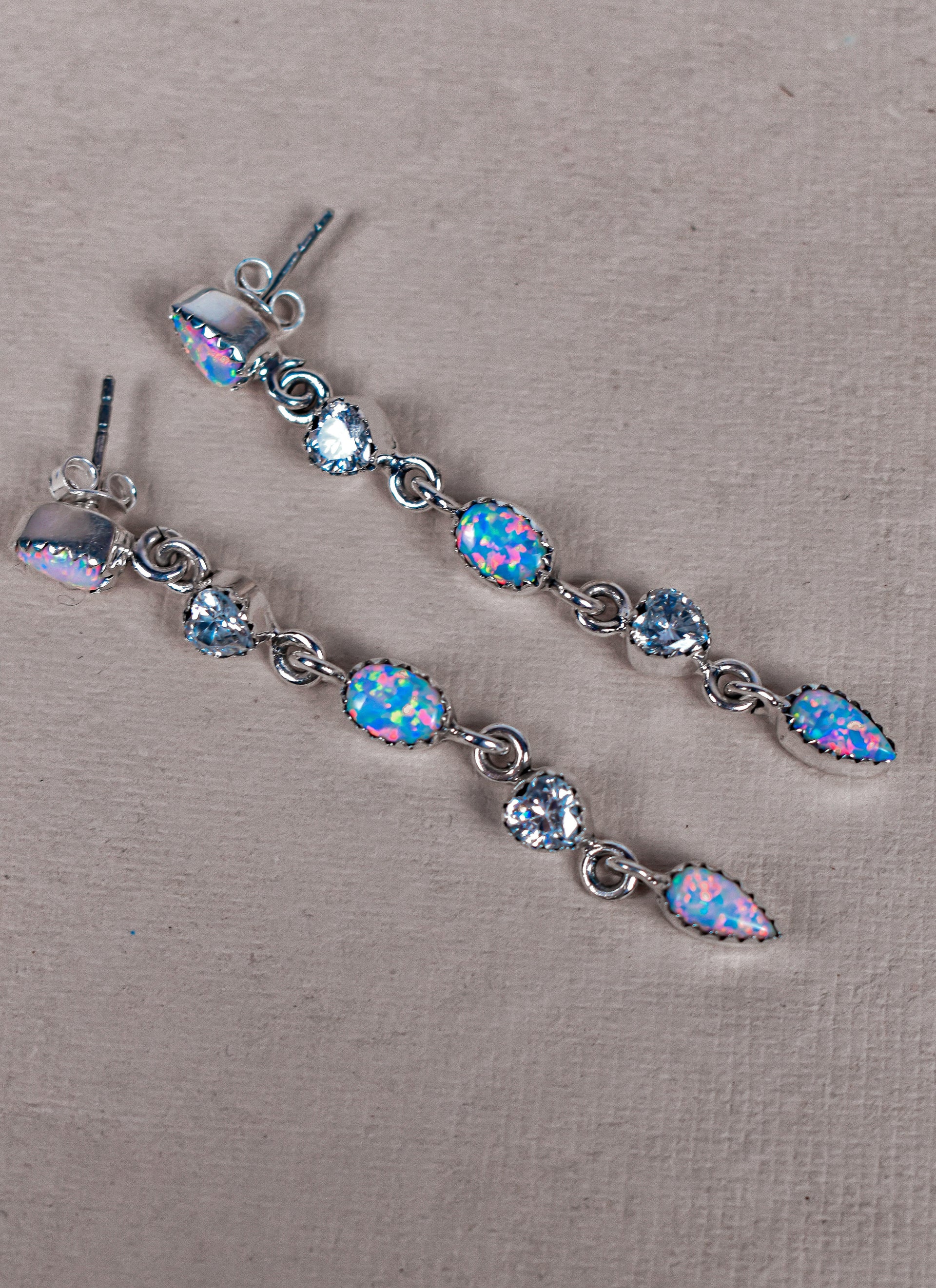 Triple Double Dangle Earrings-Drop Earrings-Krush Kandy, Women's Online Fashion Boutique Located in Phoenix, Arizona (Scottsdale Area)