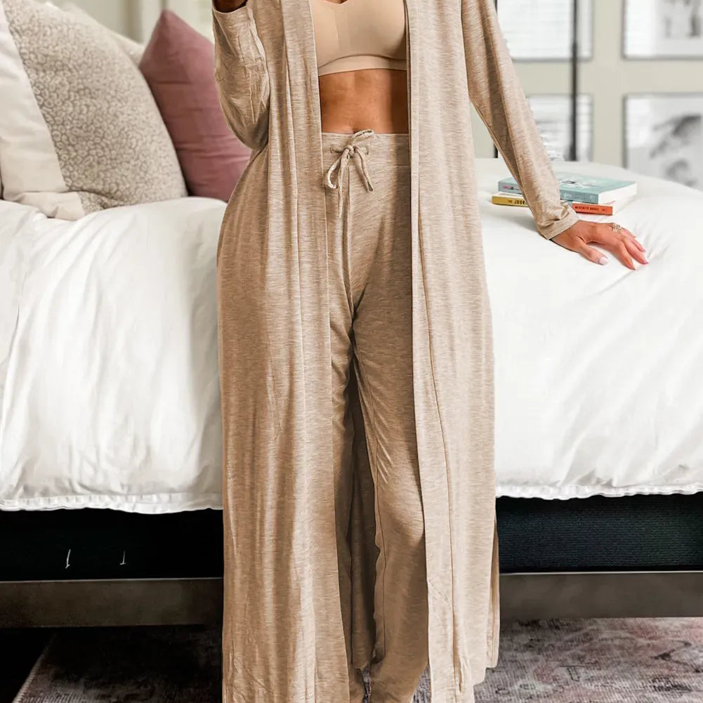 Open Front Long Sleeve Cardigan and Pants Lounge Set-Krush Kandy, Women's Online Fashion Boutique Located in Phoenix, Arizona (Scottsdale Area)