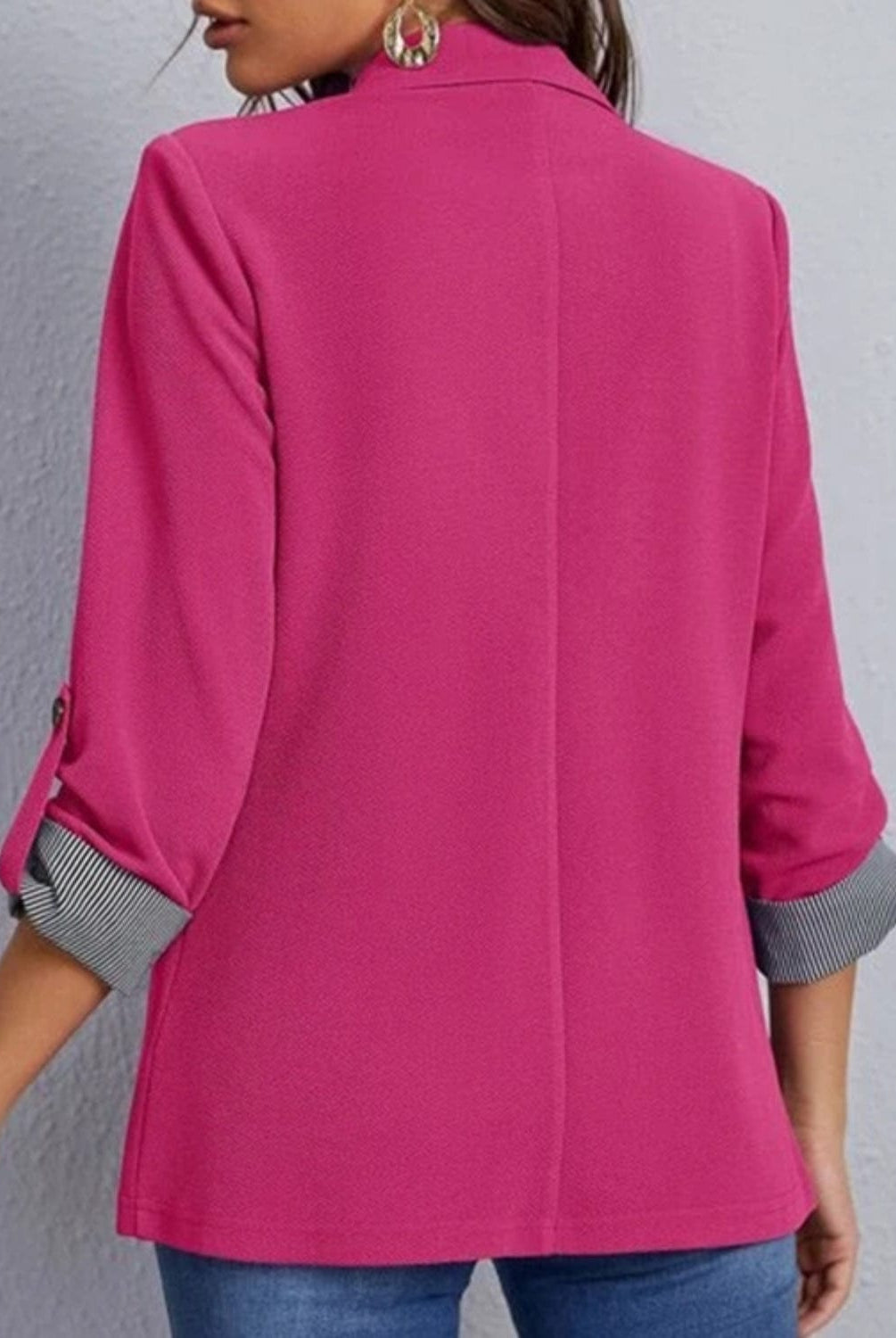 Lapel Collar Roll-Tab Sleeve Blazer-Krush Kandy, Women's Online Fashion Boutique Located in Phoenix, Arizona (Scottsdale Area)