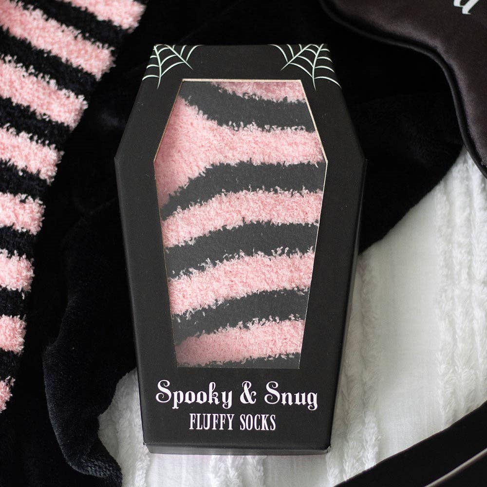 Pastel Pink and Black Striped Socks in Gothic Coffin Gift Box-Krush Kandy, Women's Online Fashion Boutique Located in Phoenix, Arizona (Scottsdale Area)