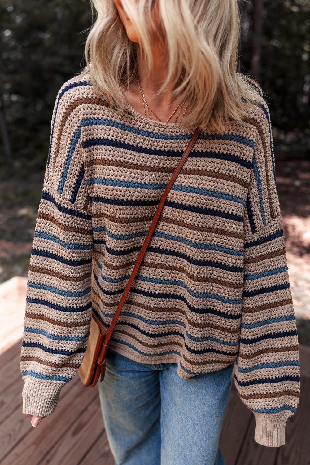 Sunset Horizon Striped Knit Sweater-Sweaters-Krush Kandy, Women's Online Fashion Boutique Located in Phoenix, Arizona (Scottsdale Area)