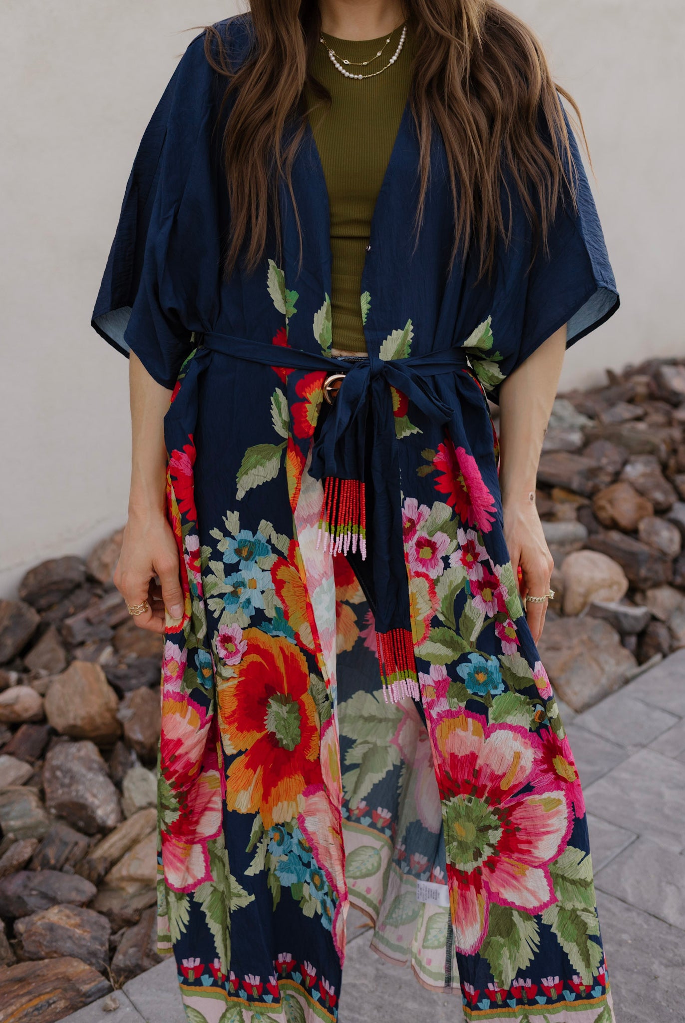 Boho Luxe Styling with the Giant Floral Kimono Duster-Kimonos-Krush Kandy, Women's Online Fashion Boutique Located in Phoenix, Arizona (Scottsdale Area)