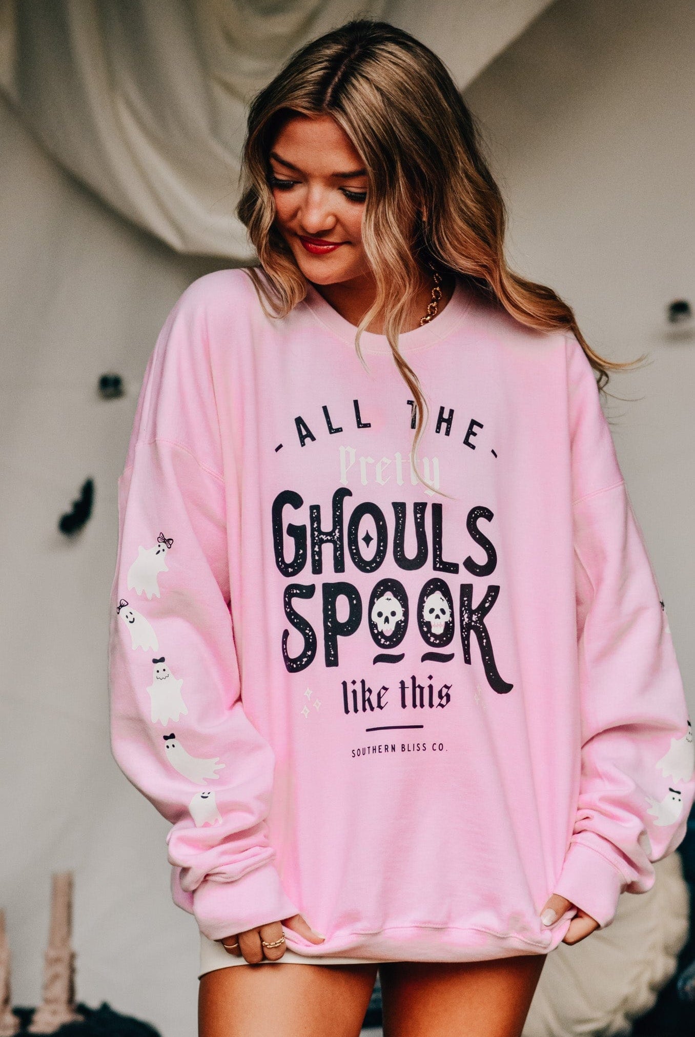 All The Pretty Ghouls Sweatshirt-Krush Kandy, Women's Online Fashion Boutique Located in Phoenix, Arizona (Scottsdale Area)