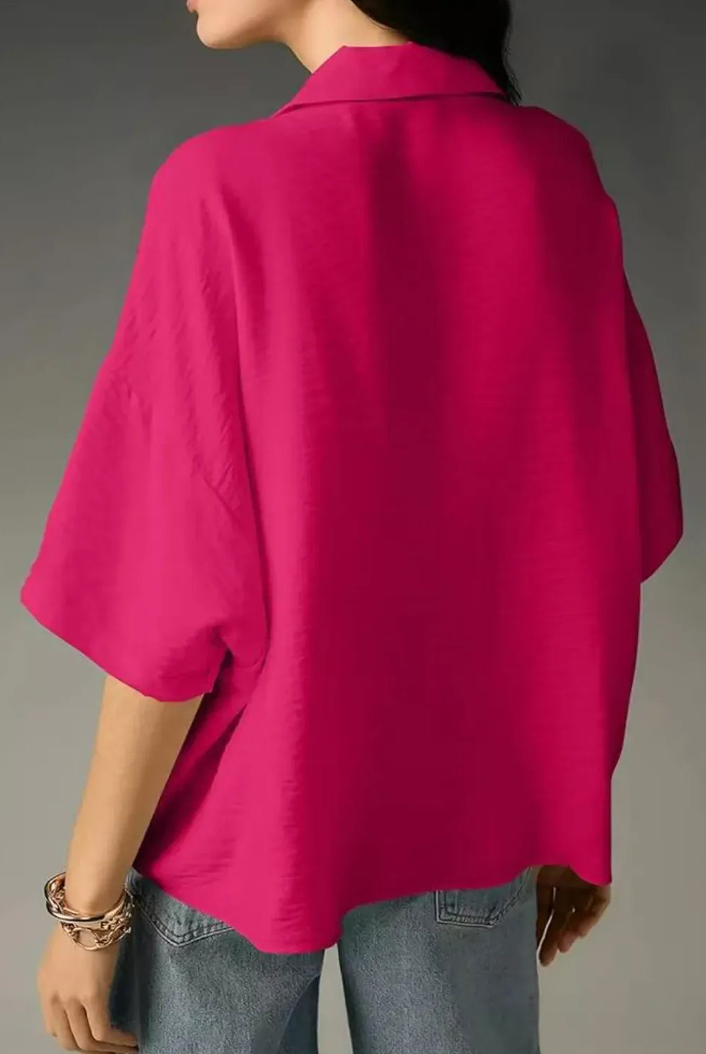 Collared Neck Half Sleeve Blouse-Krush Kandy, Women's Online Fashion Boutique Located in Phoenix, Arizona (Scottsdale Area)