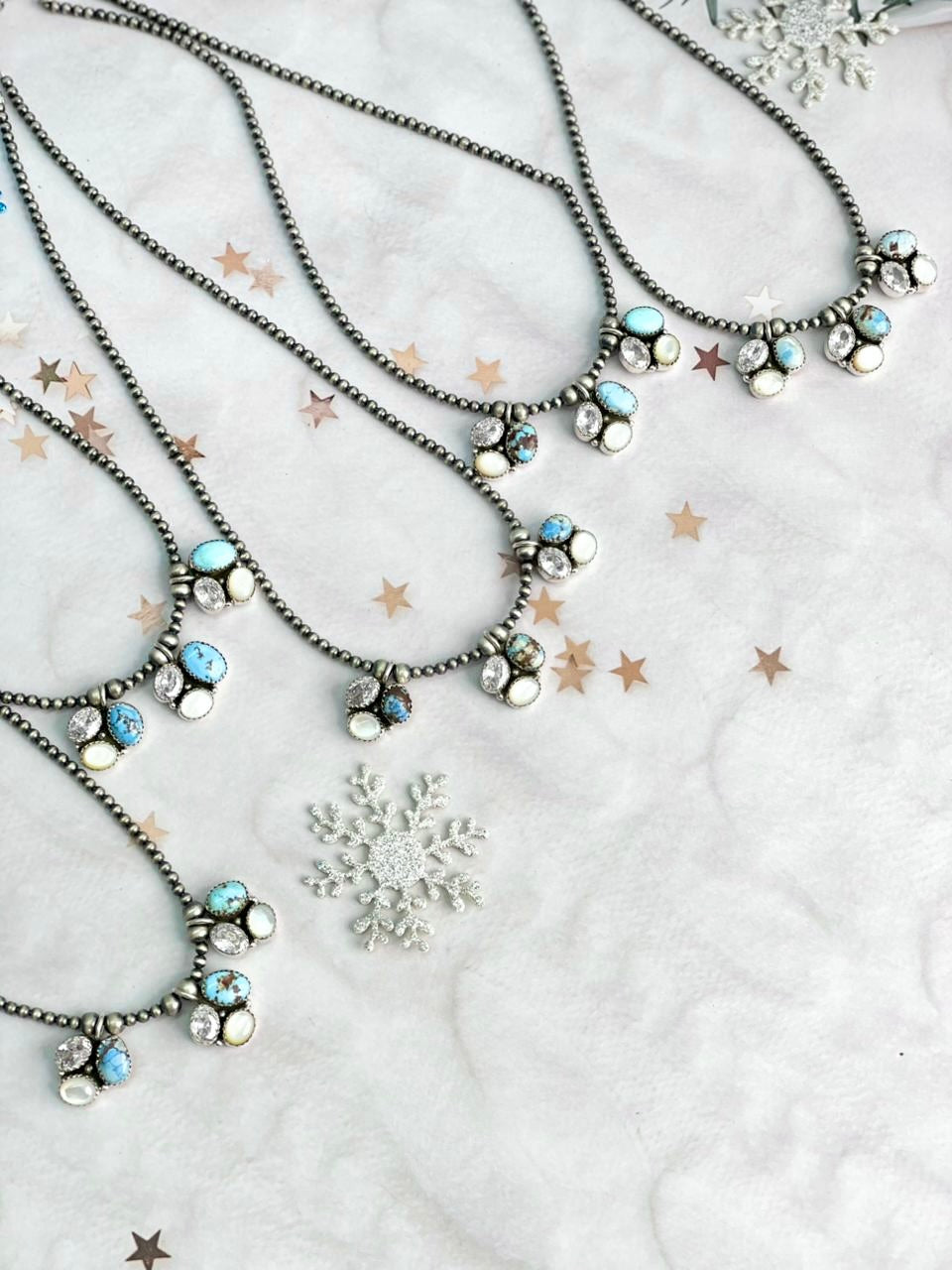 Winter Frost Golden Hills Beads Necklace-Necklaces-Krush Kandy, Women's Online Fashion Boutique Located in Phoenix, Arizona (Scottsdale Area)