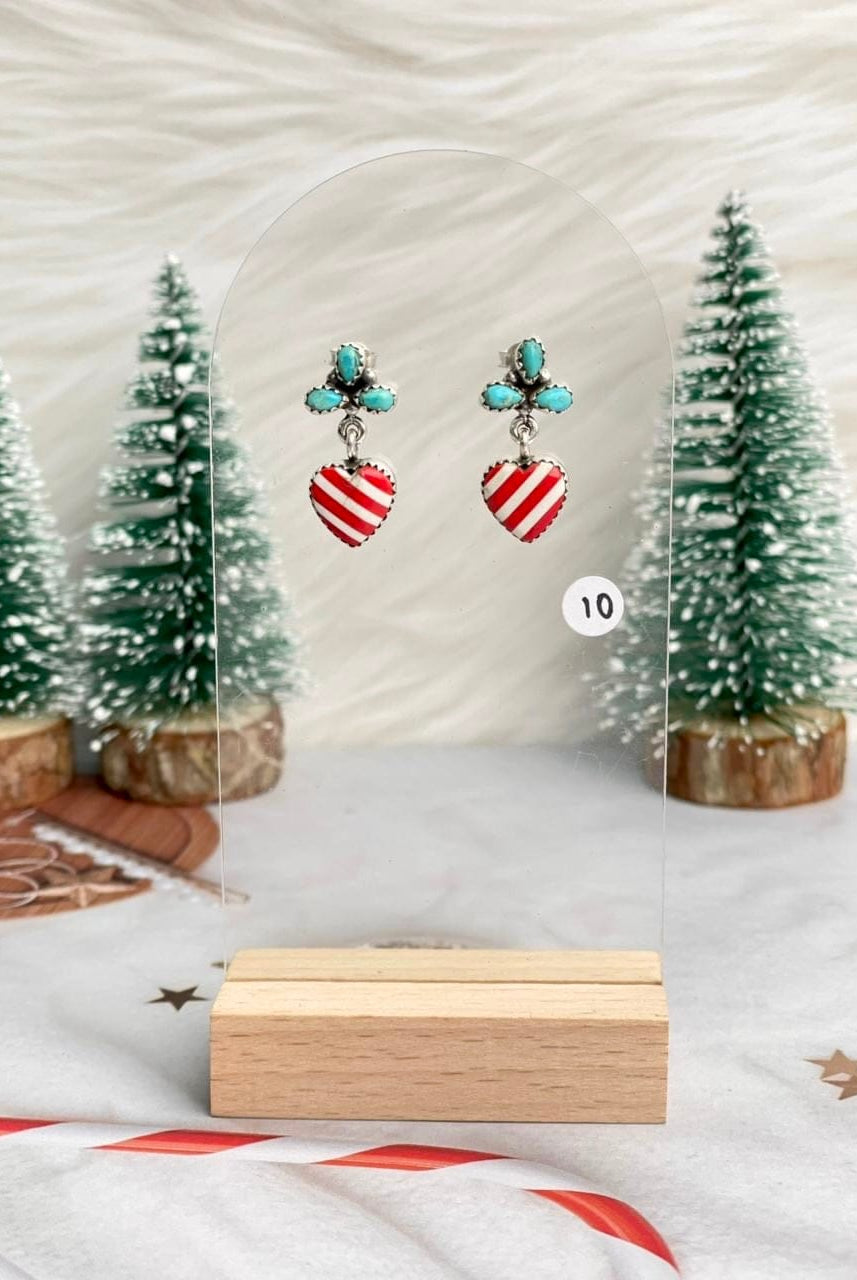 Holly Jolly Red & White Christmas Earrings-Earrings-Krush Kandy, Women's Online Fashion Boutique Located in Phoenix, Arizona (Scottsdale Area)