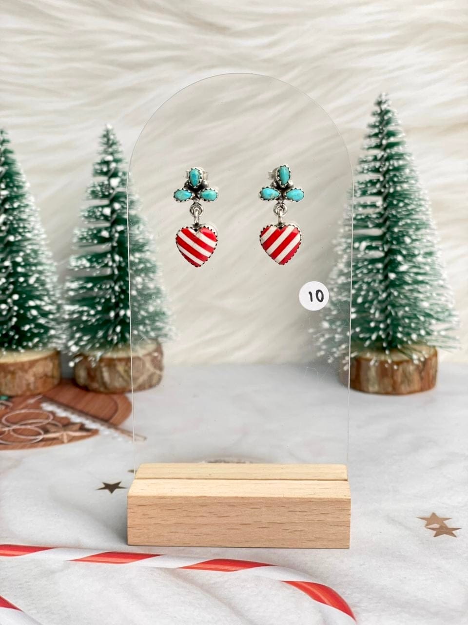 Holly Jolly Red & White Christmas Earrings-Earrings-Krush Kandy, Women's Online Fashion Boutique Located in Phoenix, Arizona (Scottsdale Area)