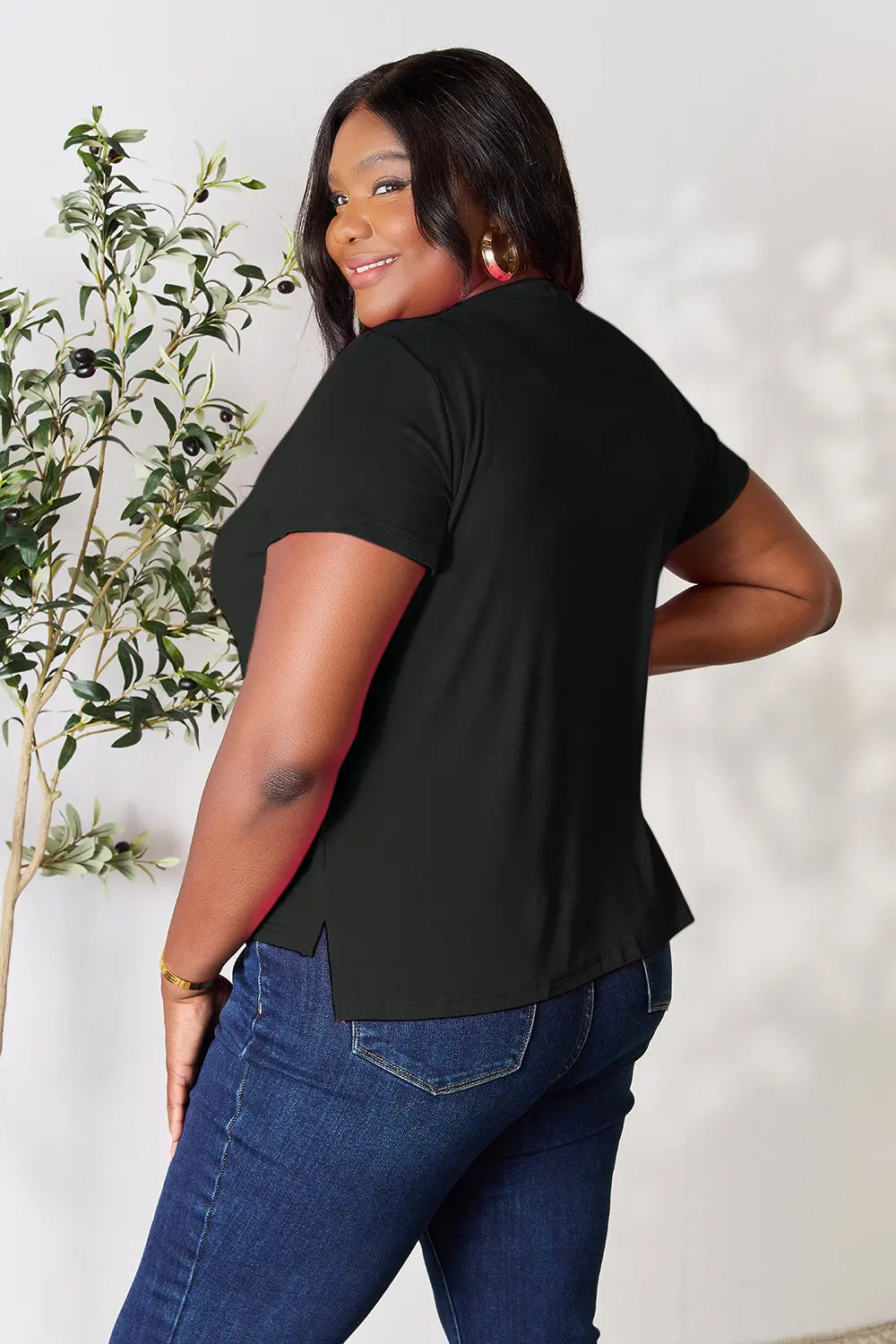 Basic Bae Full Size Round Neck Short Sleeve T-Shirt-Tops-Krush Kandy, Women's Online Fashion Boutique Located in Phoenix, Arizona (Scottsdale Area)