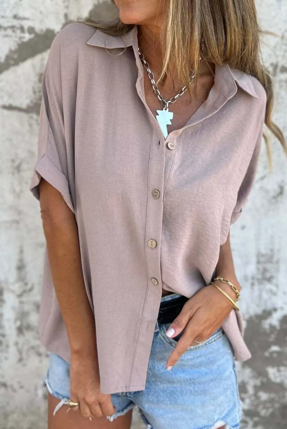 The Everyday Pop Button-Down Shirt-Krush Kandy, Women's Online Fashion Boutique Located in Phoenix, Arizona (Scottsdale Area)