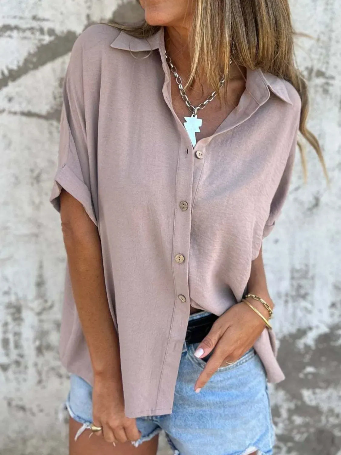 The Everyday Pop Button-Down Shirt-Krush Kandy, Women's Online Fashion Boutique Located in Phoenix, Arizona (Scottsdale Area)