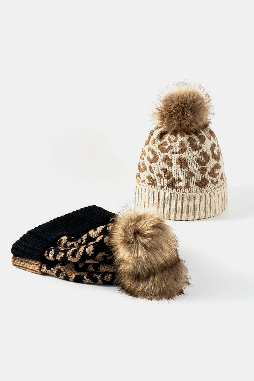 Leopard Pom-Pom Cuffed Beanie-Krush Kandy, Women's Online Fashion Boutique Located in Phoenix, Arizona (Scottsdale Area)
