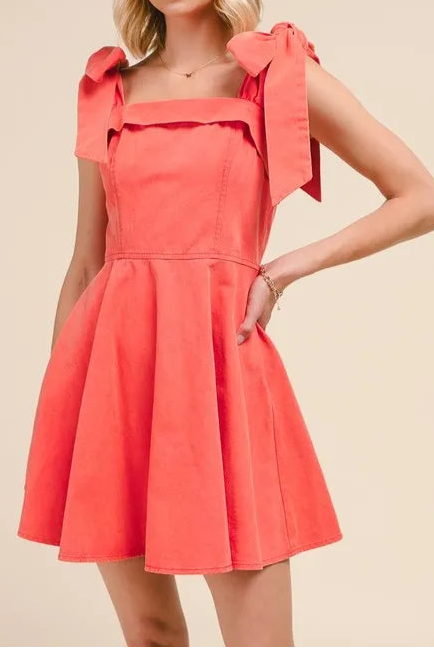 SO ME Fit and Flare Washed Gameday Dress-Dresses-Krush Kandy, Women's Online Fashion Boutique Located in Phoenix, Arizona (Scottsdale Area)