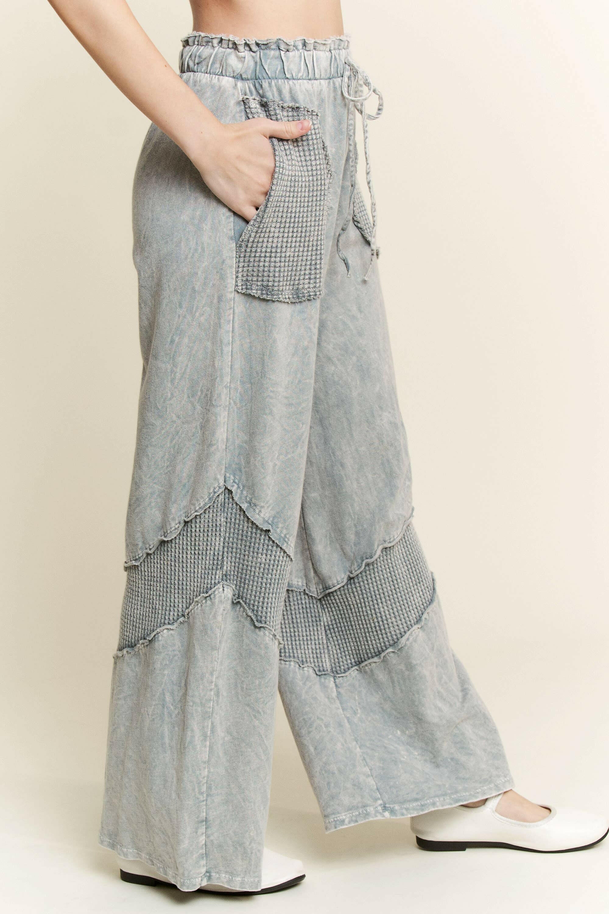 MineralWash Waffle pocket Wide Leg Pants-PANTS-Krush Kandy, Women's Online Fashion Boutique Located in Phoenix, Arizona (Scottsdale Area)
