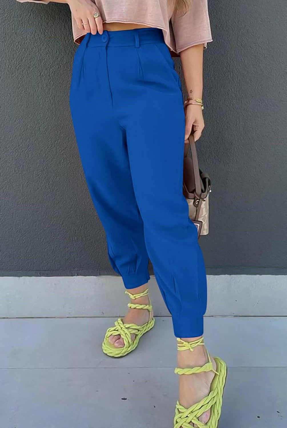 High Waist Cropped Pants-Krush Kandy, Women's Online Fashion Boutique Located in Phoenix, Arizona (Scottsdale Area)