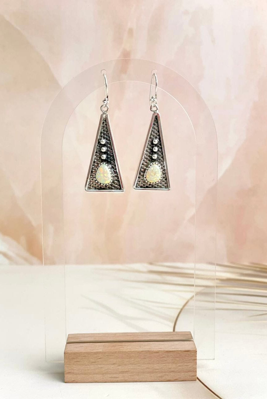 Boho Stamped Triangle Multi Earrings-Earrings-Krush Kandy, Women's Online Fashion Boutique Located in Phoenix, Arizona (Scottsdale Area)