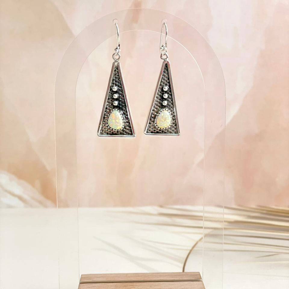 Boho Stamped Triangle Multi Earrings-Earrings-Krush Kandy, Women's Online Fashion Boutique Located in Phoenix, Arizona (Scottsdale Area)