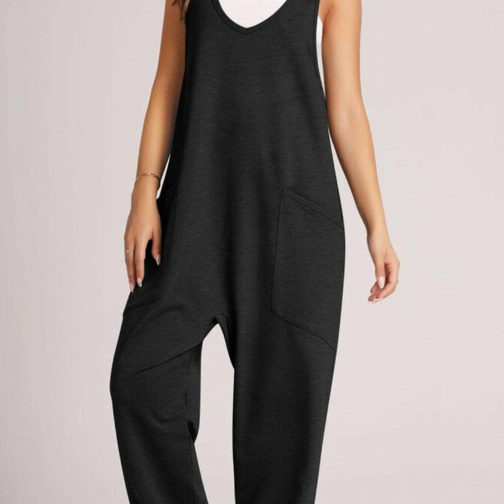 Lovelet Wide Strap Jumpsuit with Pockets-Krush Kandy, Women's Online Fashion Boutique Located in Phoenix, Arizona (Scottsdale Area)