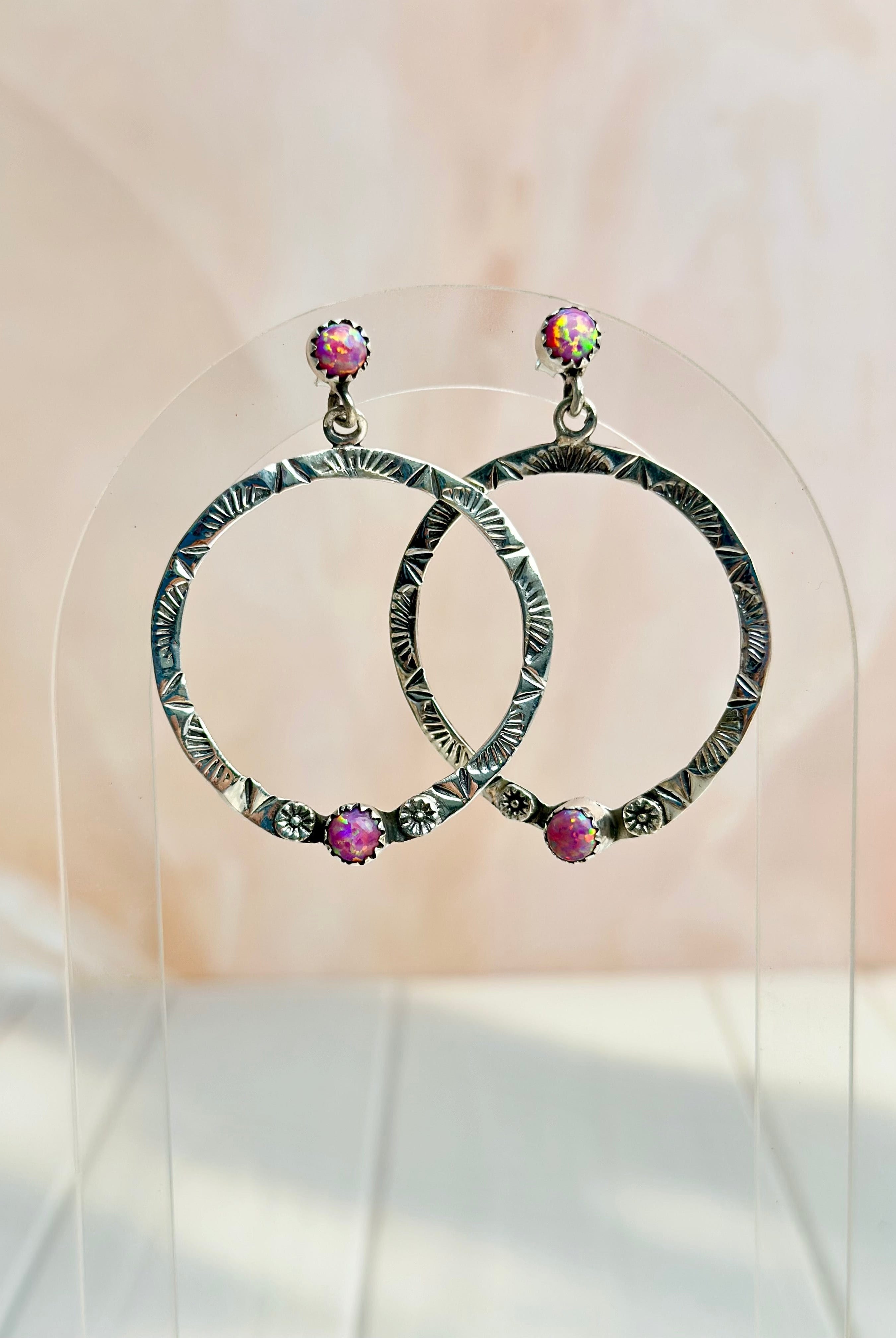 Boho Hoops Opal Earrings-Earrings-Krush Kandy, Women's Online Fashion Boutique Located in Phoenix, Arizona (Scottsdale Area)