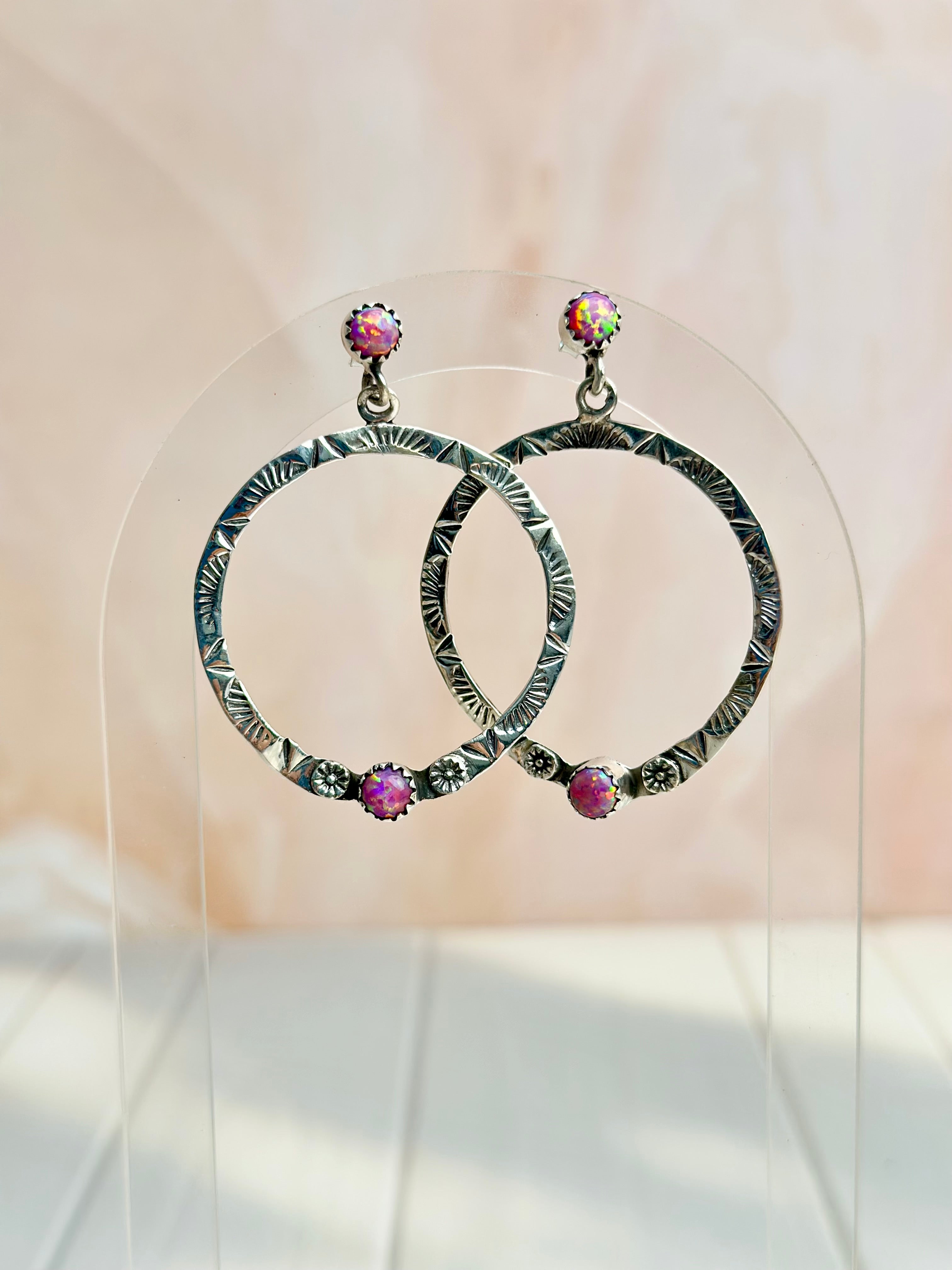 Boho Hoops Opal Earrings-Earrings-Krush Kandy, Women's Online Fashion Boutique Located in Phoenix, Arizona (Scottsdale Area)