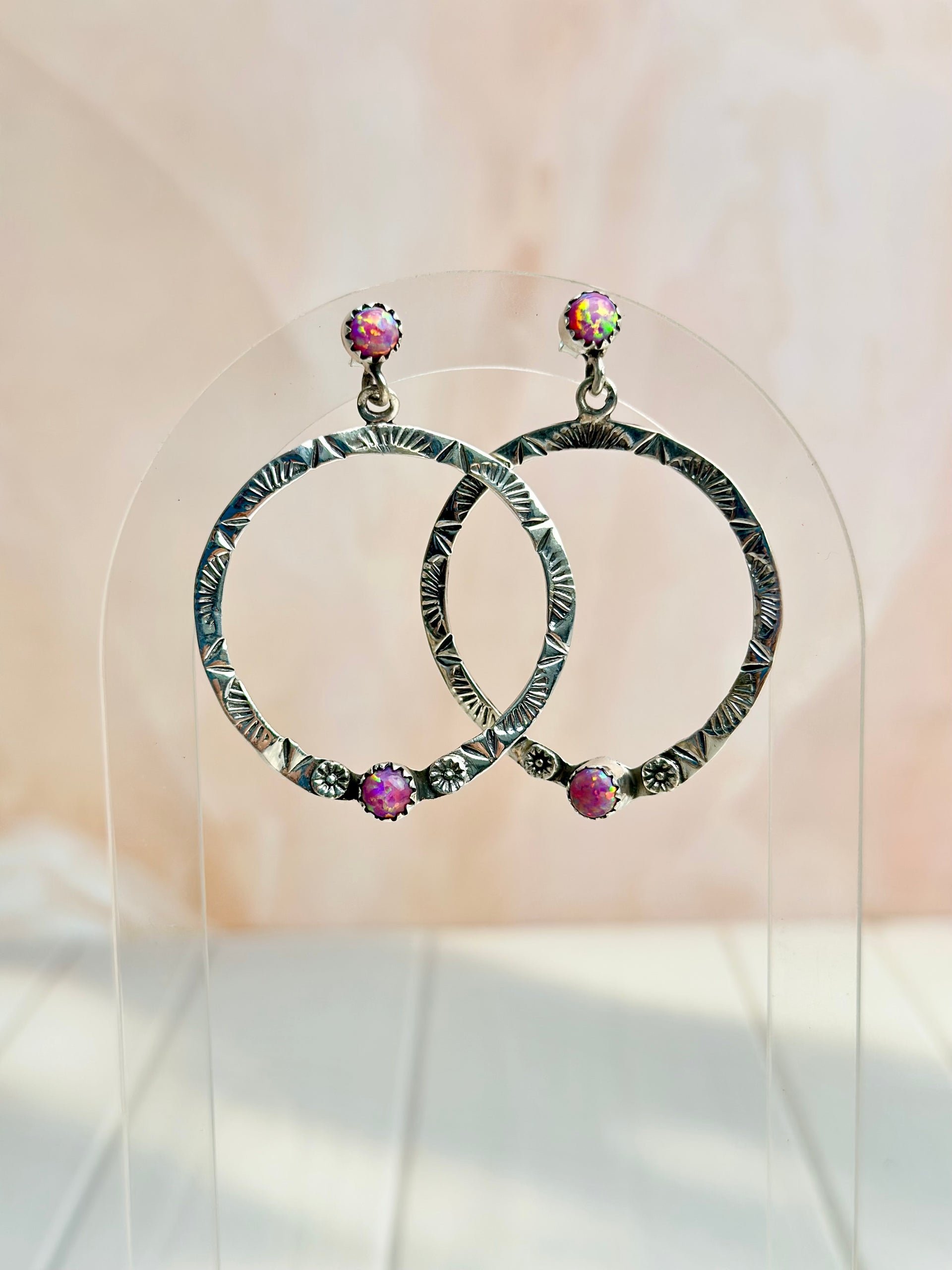 Boho Hoops Opal Earrings-Earrings-Krush Kandy, Women's Online Fashion Boutique Located in Phoenix, Arizona (Scottsdale Area)