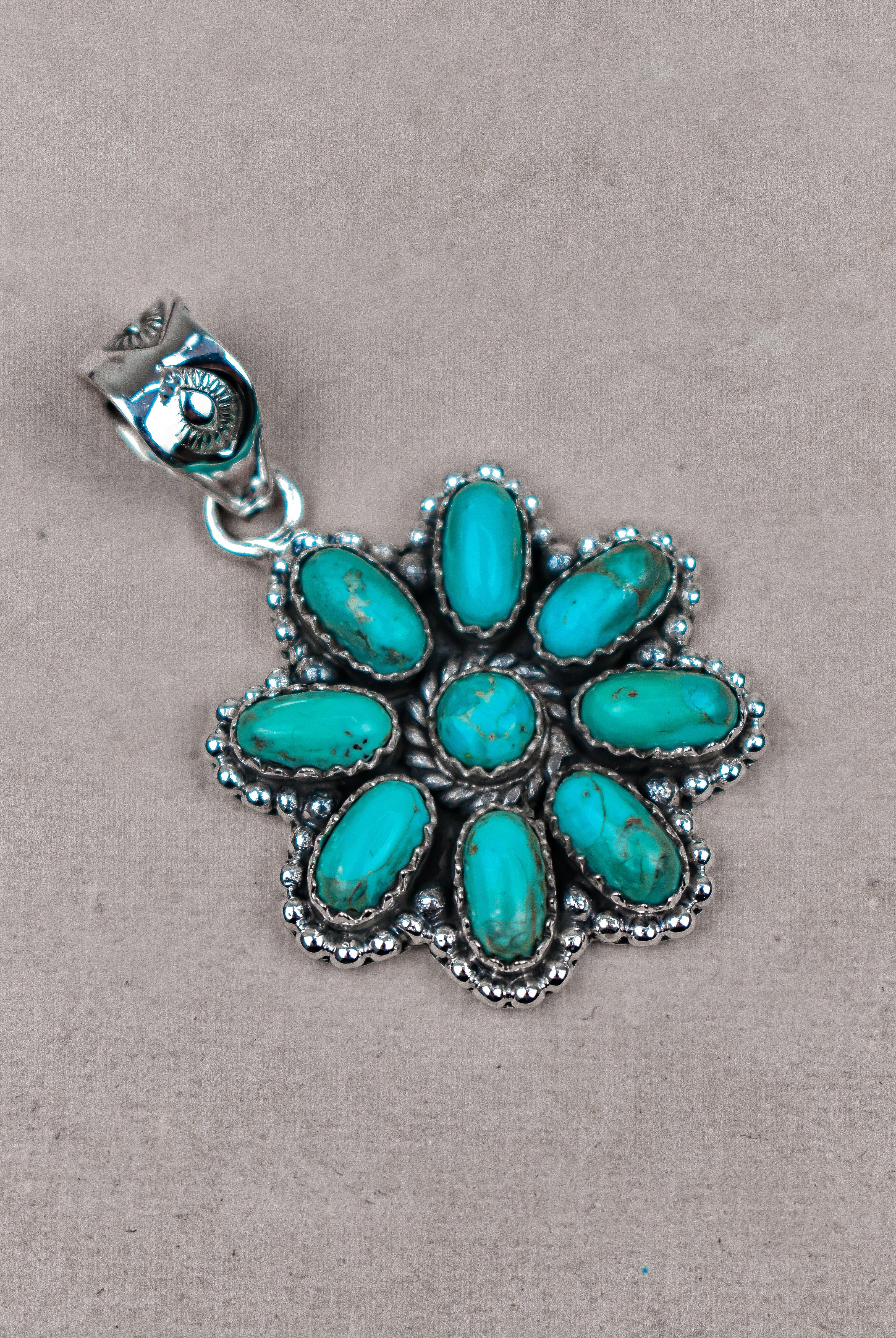 Silver Blossom Gem Pendant-Pendant Necklaces-Krush Kandy, Women's Online Fashion Boutique Located in Phoenix, Arizona (Scottsdale Area)