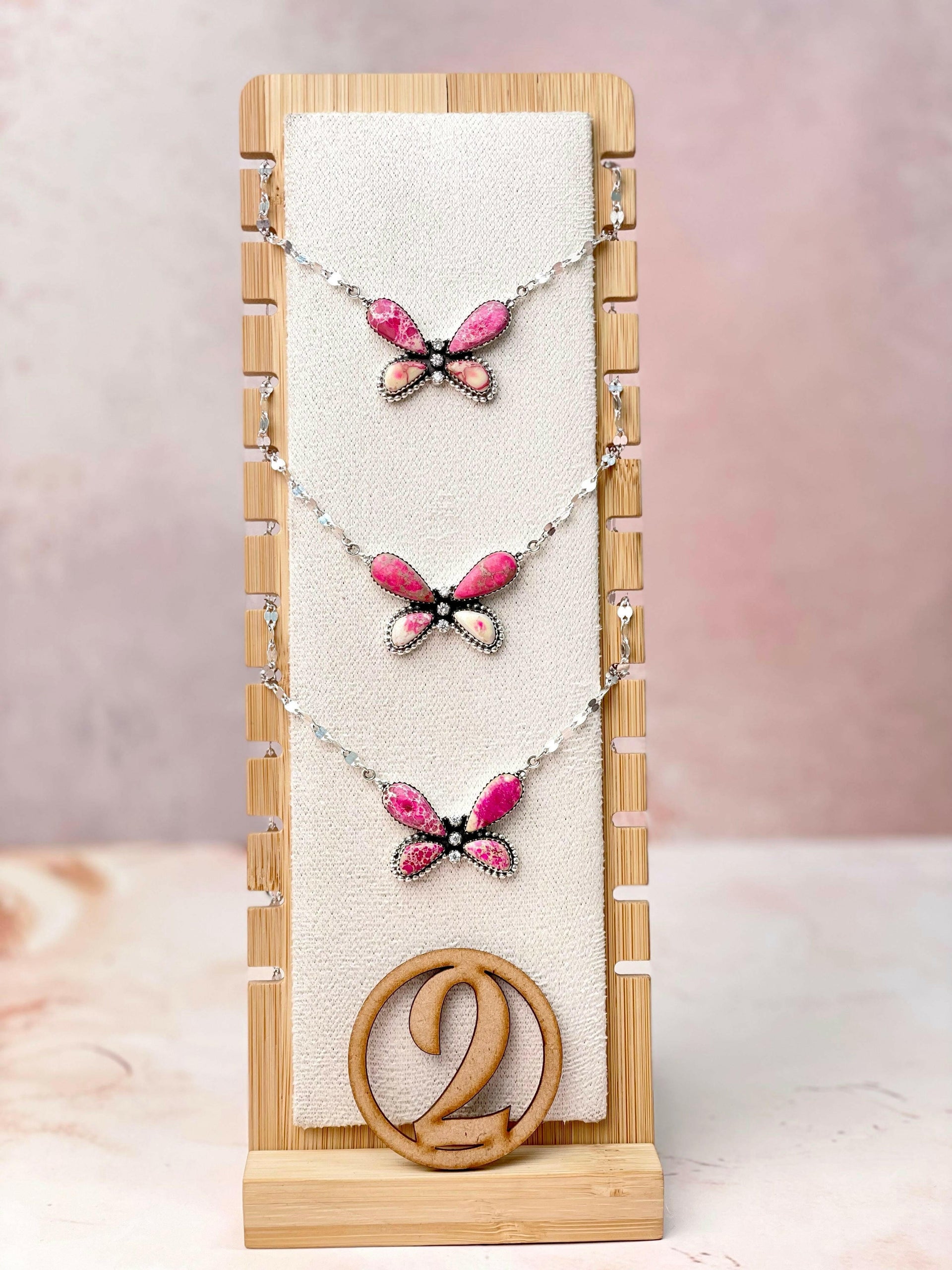 Desert Butterfly Jasper & Crystal Necklace-Necklaces-Krush Kandy, Women's Online Fashion Boutique Located in Phoenix, Arizona (Scottsdale Area)