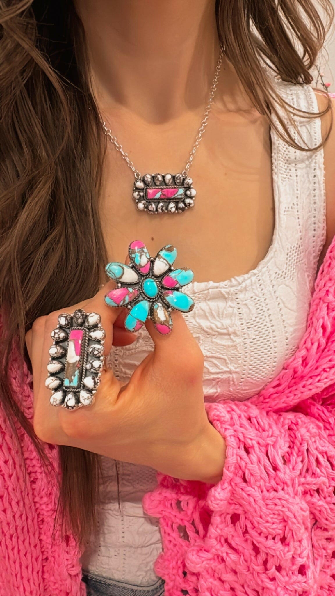 Cotton Candy Blooming RIng-Earrings-Krush Kandy, Women's Online Fashion Boutique Located in Phoenix, Arizona (Scottsdale Area)