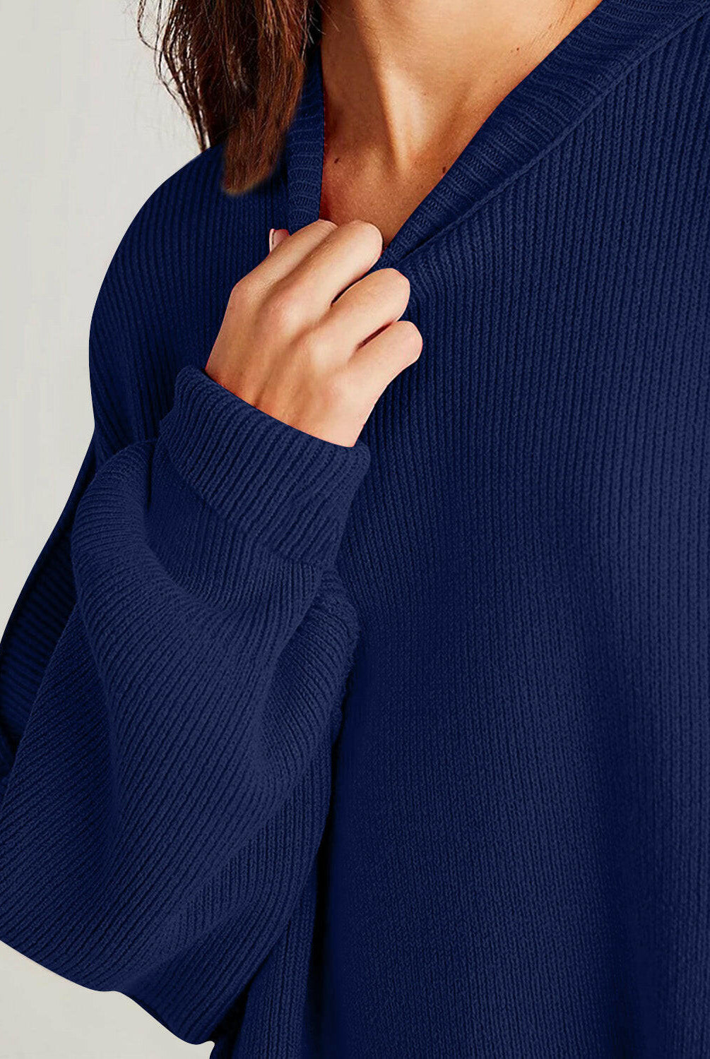 Double Take Side Slit Round Neck Long Sleeve Sweater-Sweaters-Krush Kandy, Women's Online Fashion Boutique Located in Phoenix, Arizona (Scottsdale Area)