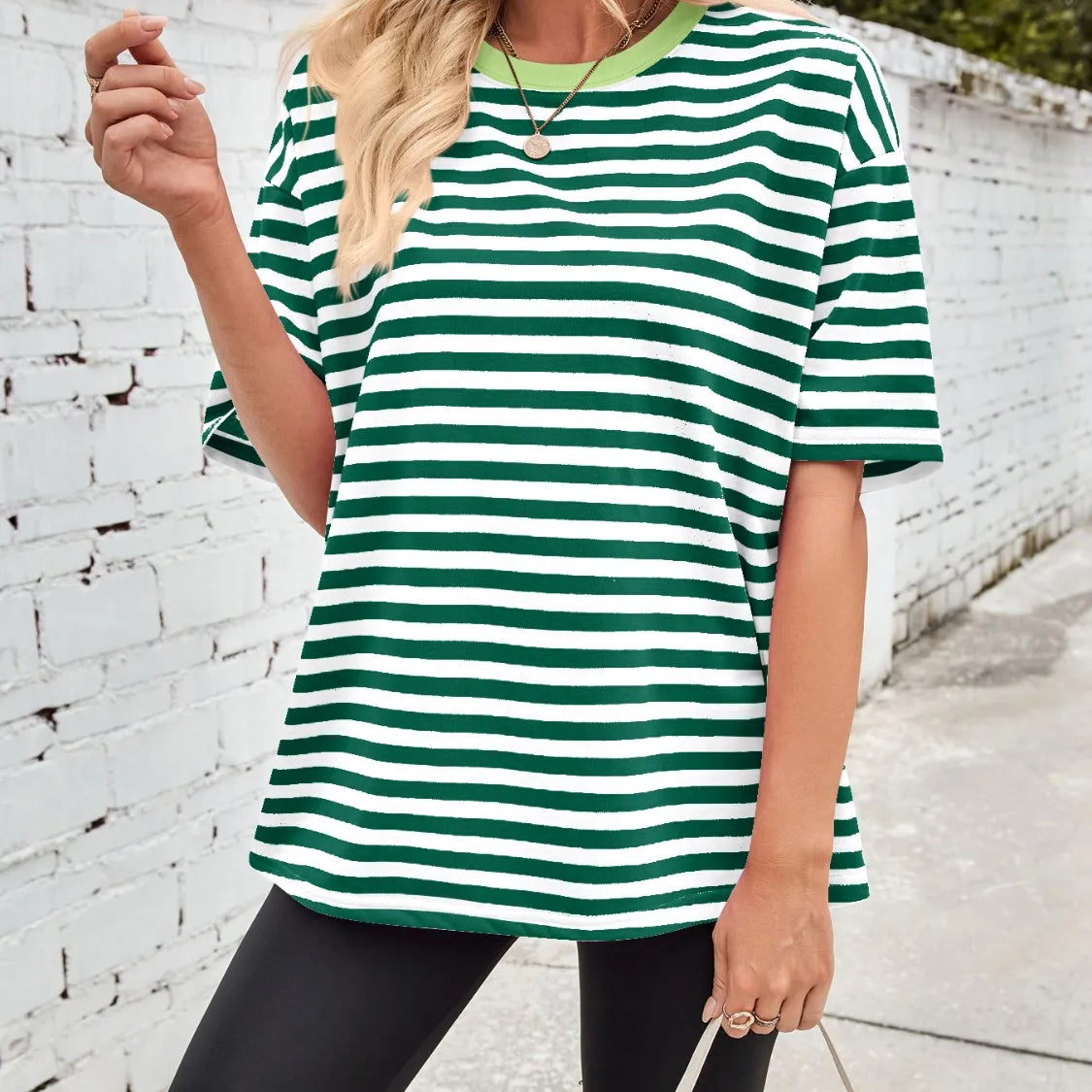 Neon Pop Stripe Oversized Tee-Tops-Krush Kandy, Women's Online Fashion Boutique Located in Phoenix, Arizona (Scottsdale Area)