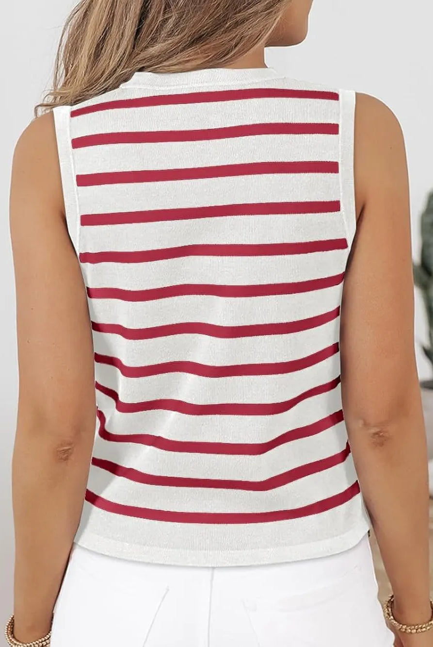 Striped V-Neck Knit Vest-Krush Kandy, Women's Online Fashion Boutique Located in Phoenix, Arizona (Scottsdale Area)