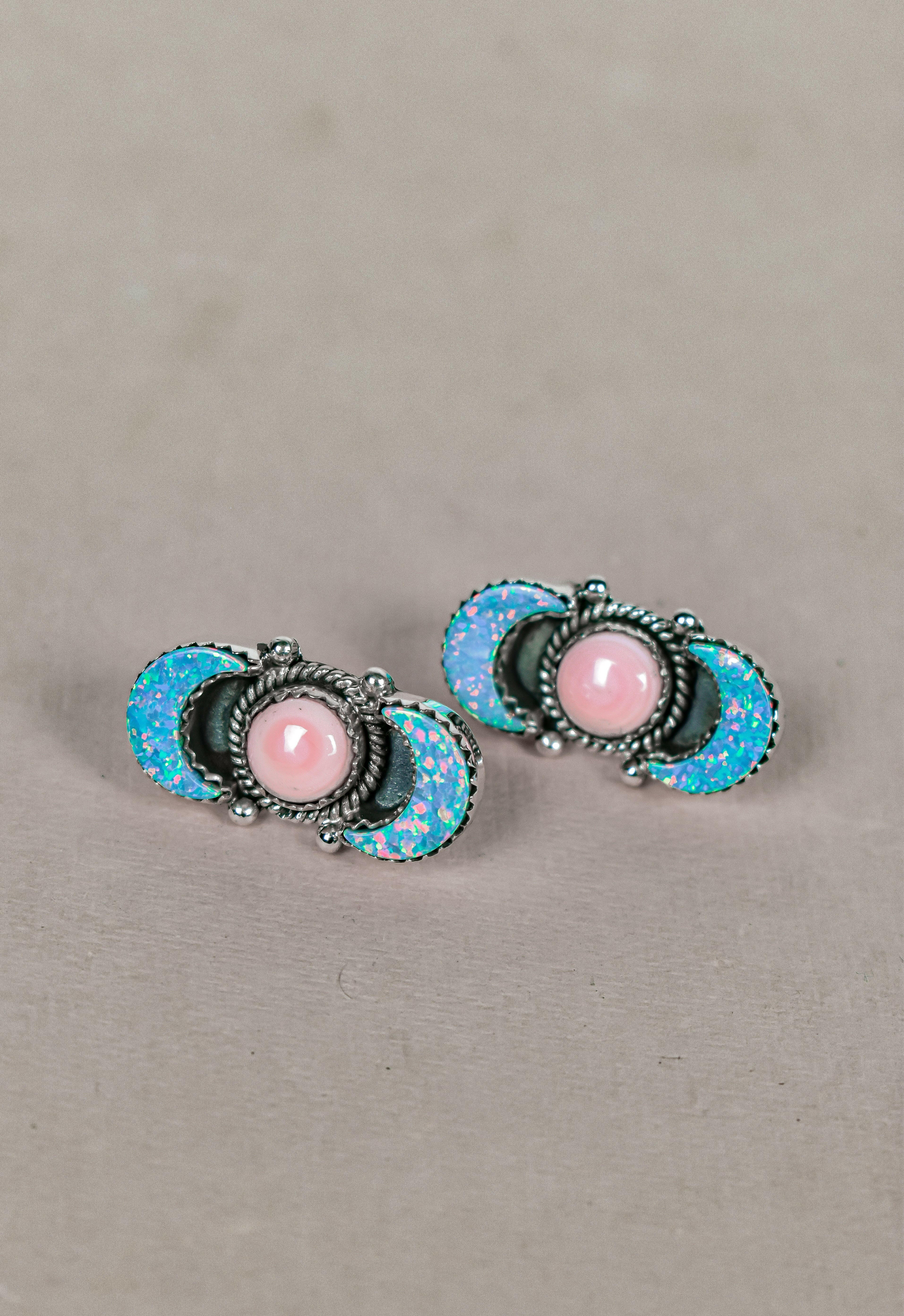 Lunar Crescent Sterling Silver Earring-Stud Earrings-Krush Kandy, Women's Online Fashion Boutique Located in Phoenix, Arizona (Scottsdale Area)