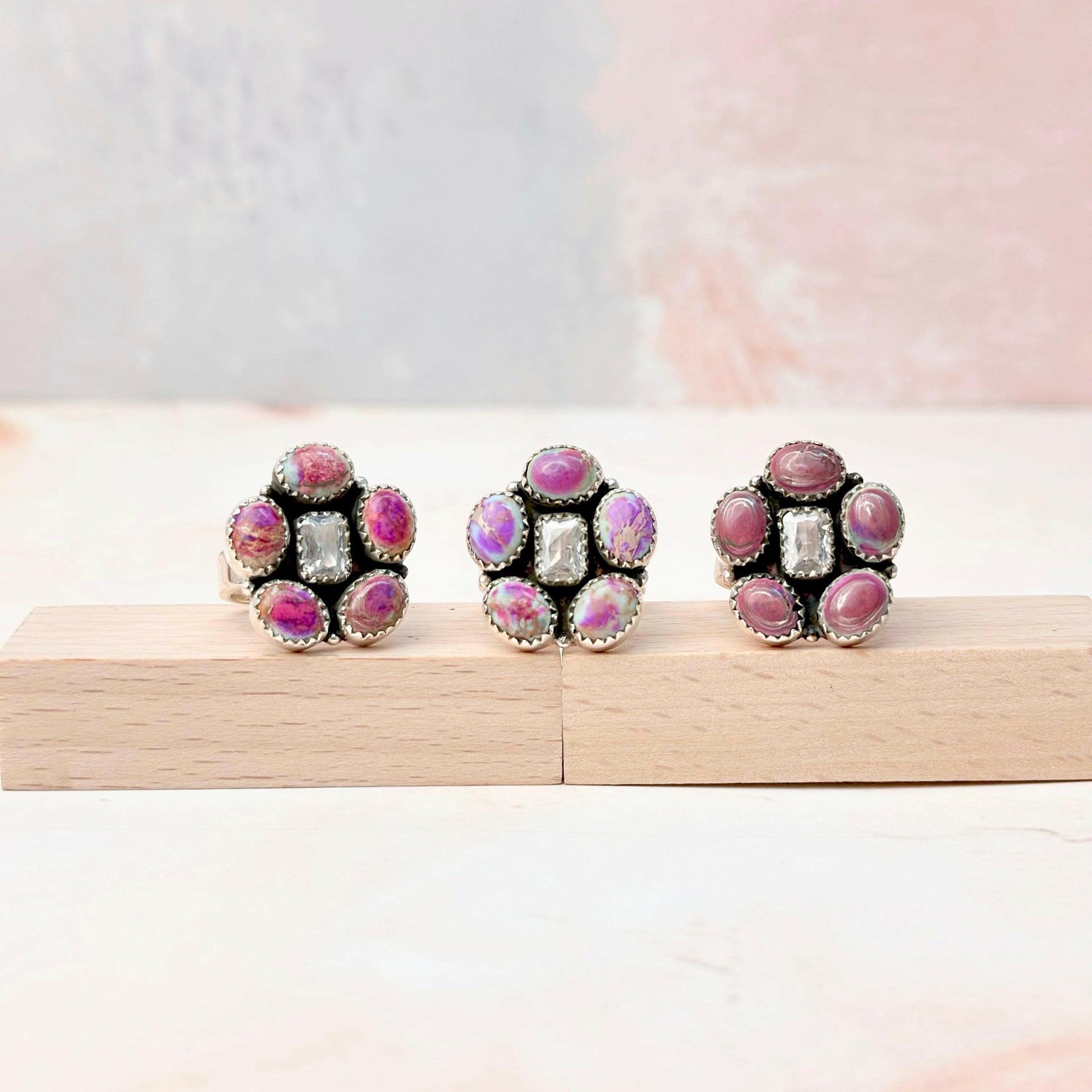 Desert Jasper Dainty Flower CZ Rings-Rings-Krush Kandy, Women's Online Fashion Boutique Located in Phoenix, Arizona (Scottsdale Area)