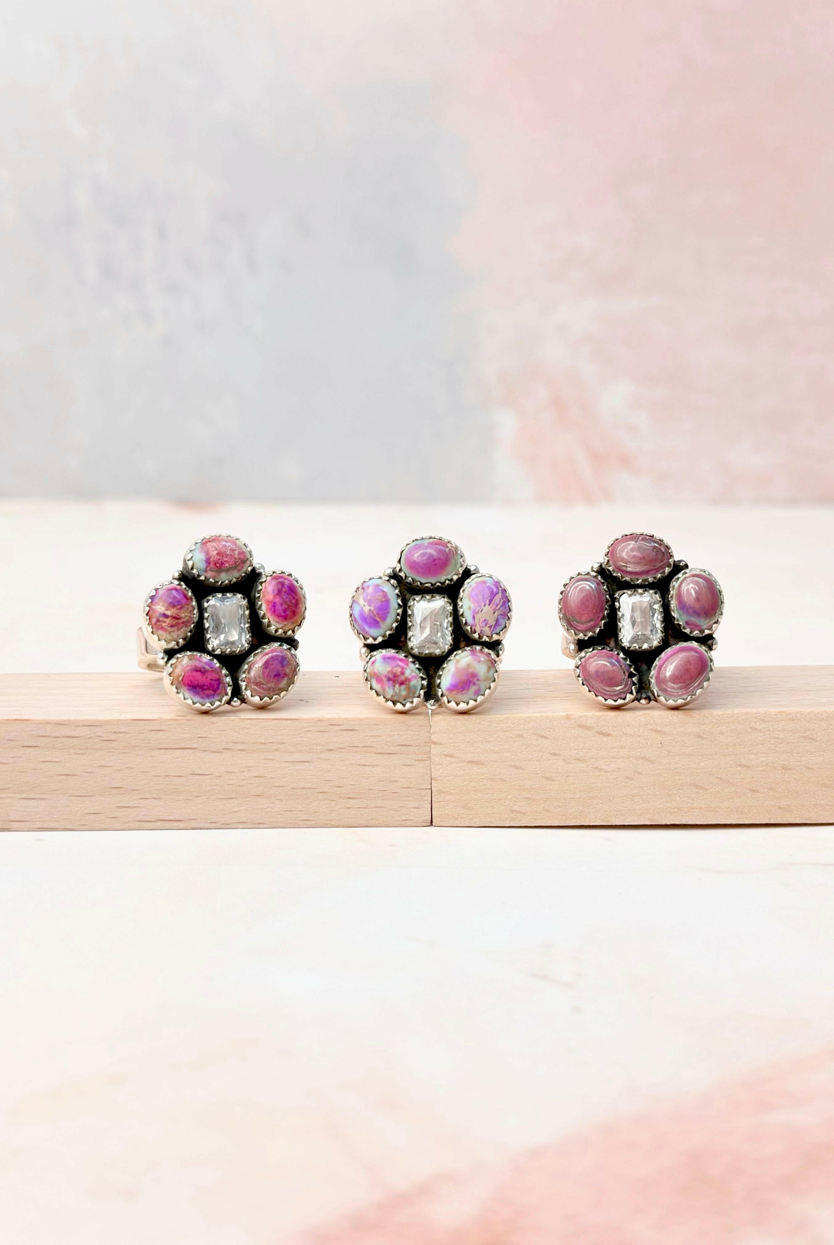 Desert Jasper Dainty Flower CZ Rings-Rings-Krush Kandy, Women's Online Fashion Boutique Located in Phoenix, Arizona (Scottsdale Area)