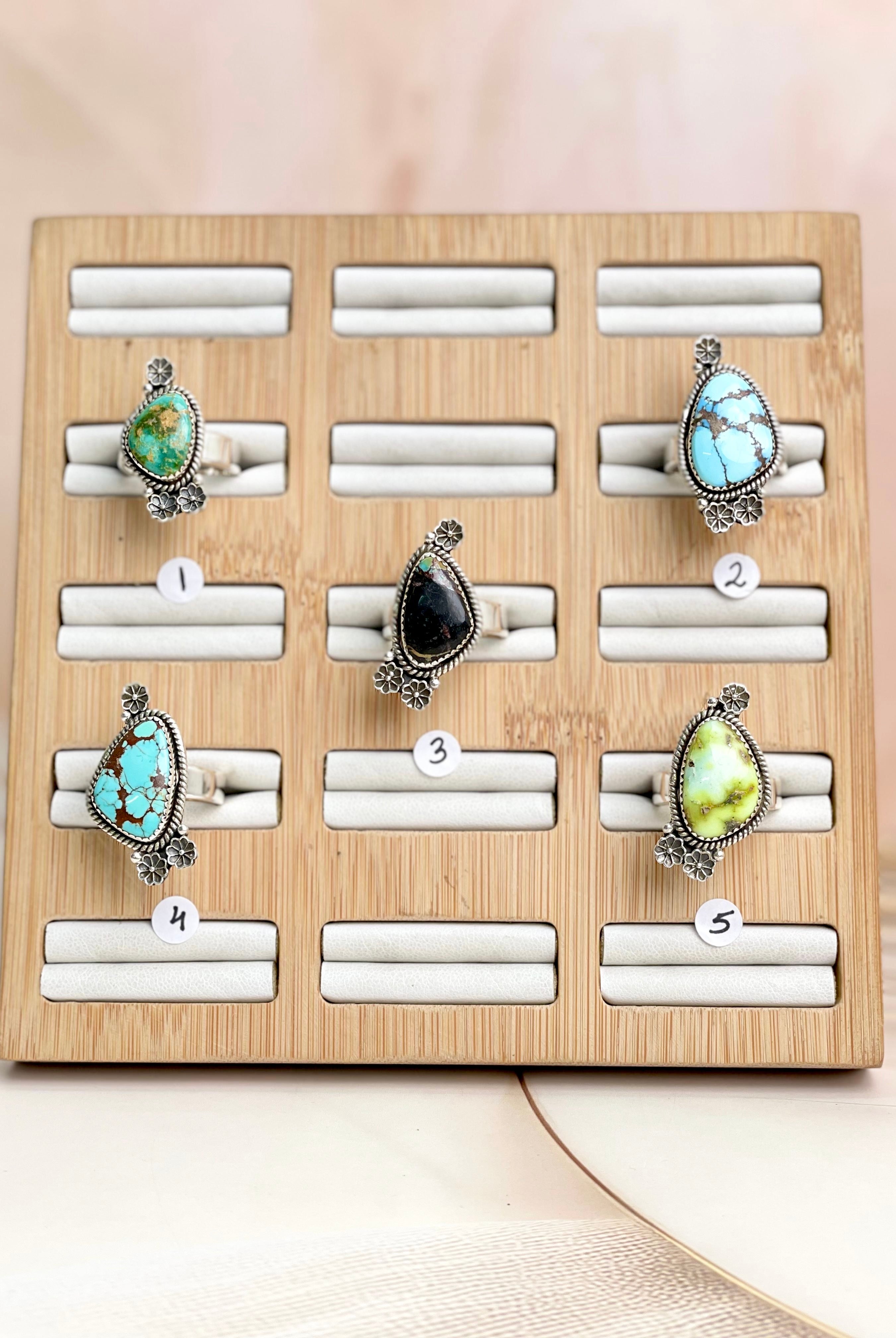 Sterling Floral Tumble Slab Rings-Rings-Krush Kandy, Women's Online Fashion Boutique Located in Phoenix, Arizona (Scottsdale Area)