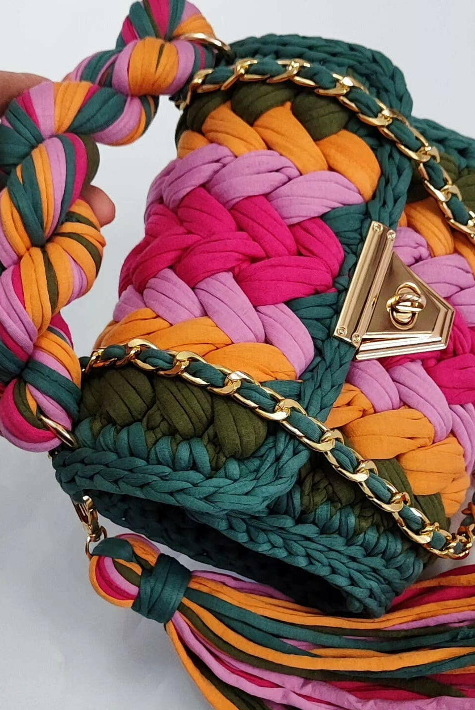 Bold Spring Handmade Crochet Purse-handbags-Krush Kandy, Women's Online Fashion Boutique Located in Phoenix, Arizona (Scottsdale Area)