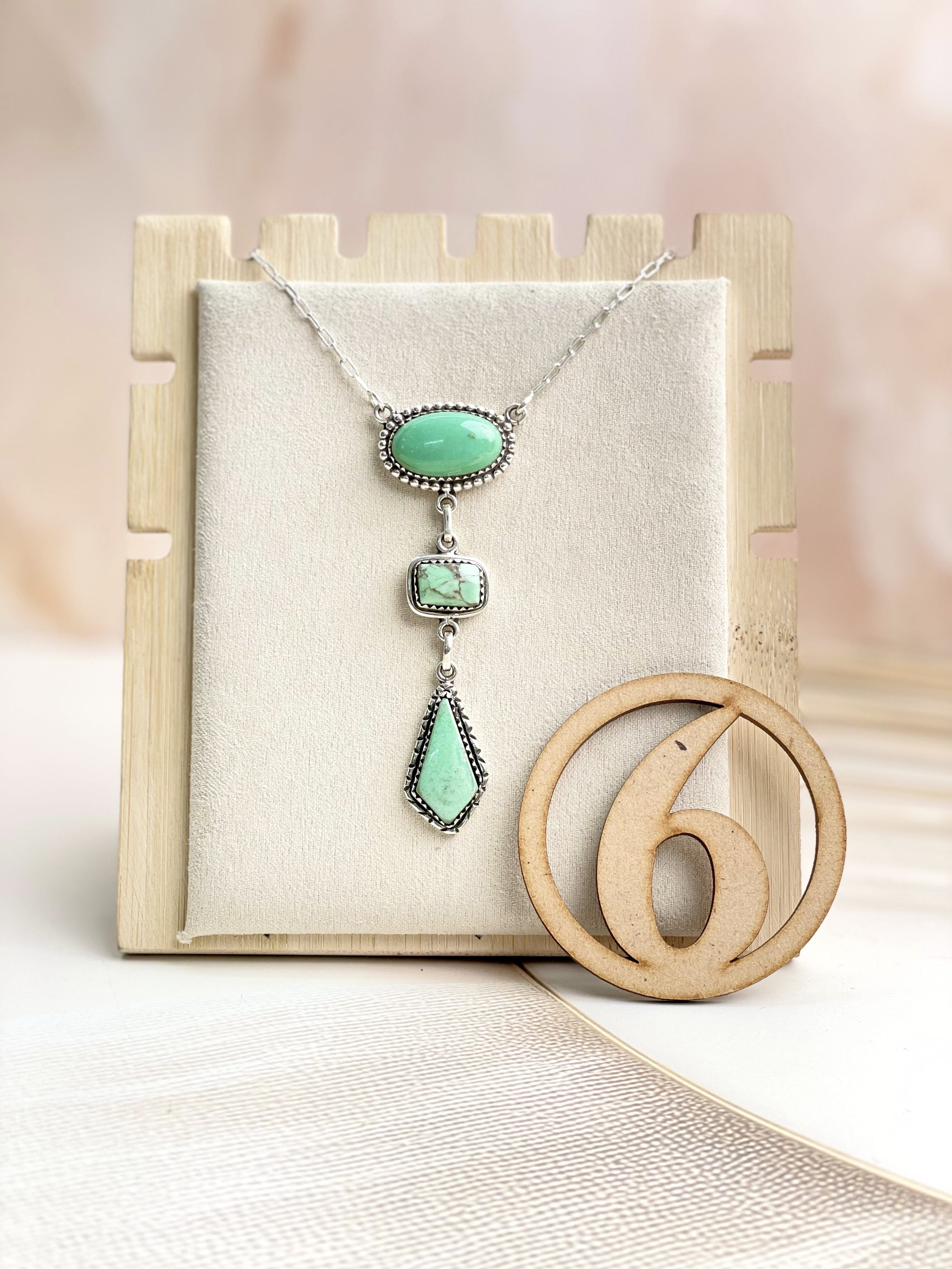 Australian Varascite Lariat Necklace Sno 15-Necklaces-Krush Kandy, Women's Online Fashion Boutique Located in Phoenix, Arizona (Scottsdale Area)