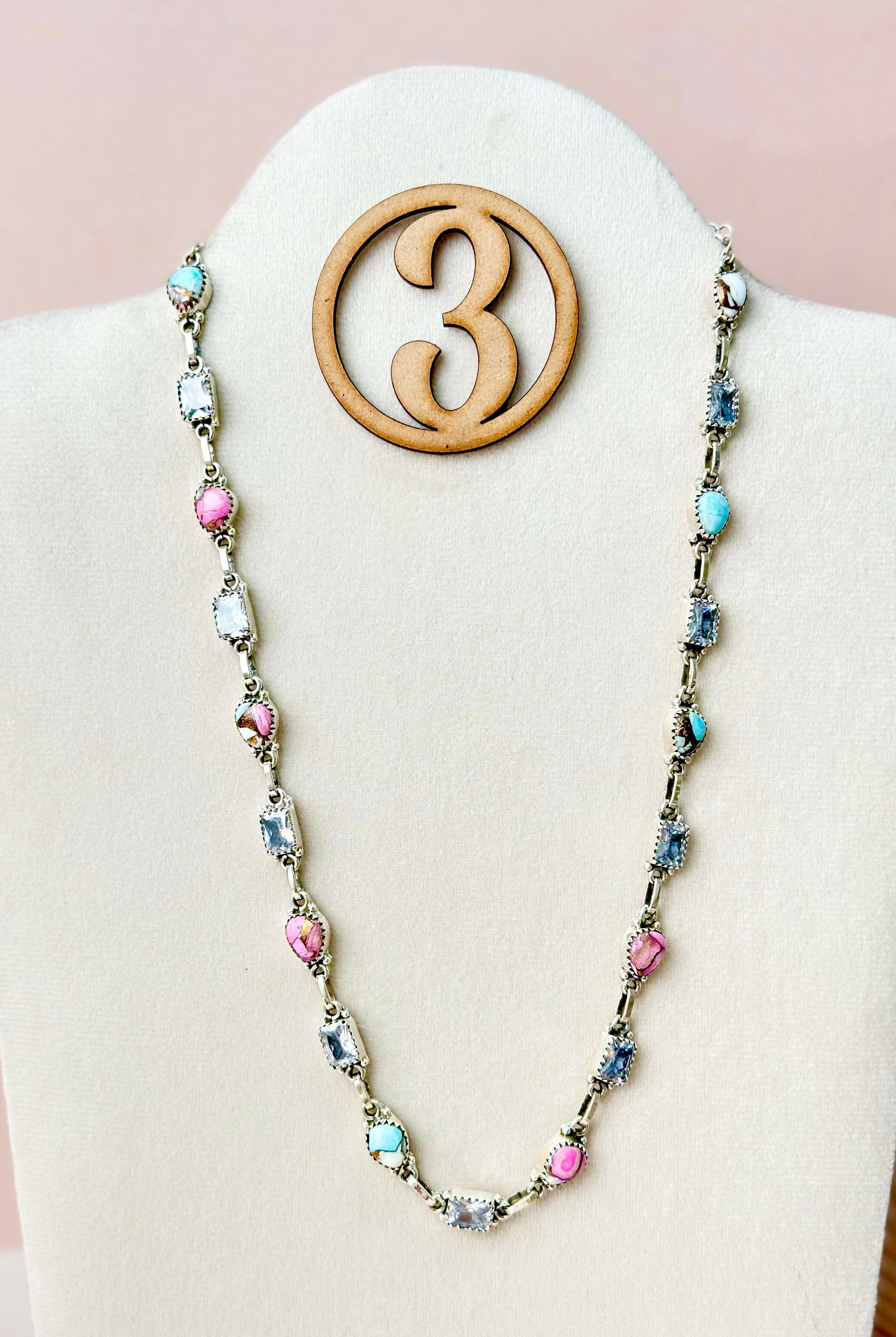 Darling Dahlias and Crystals Statement Necklace-Necklaces-Krush Kandy, Women's Online Fashion Boutique Located in Phoenix, Arizona (Scottsdale Area)
