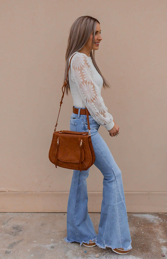 Kancan Juliet Mid Rise Raw Hem Flare Jeans-Jeans-Krush Kandy, Women's Online Fashion Boutique Located in Phoenix, Arizona (Scottsdale Area)