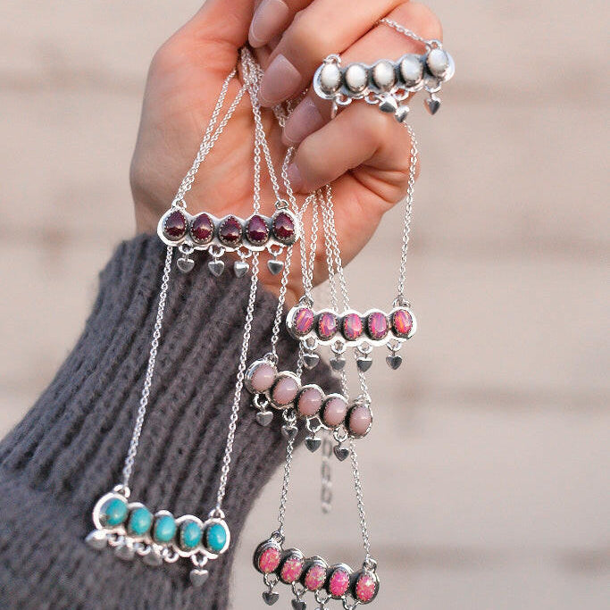 Heart's Desire Stone Necklace-Chain Necklaces-Krush Kandy, Women's Online Fashion Boutique Located in Phoenix, Arizona (Scottsdale Area)