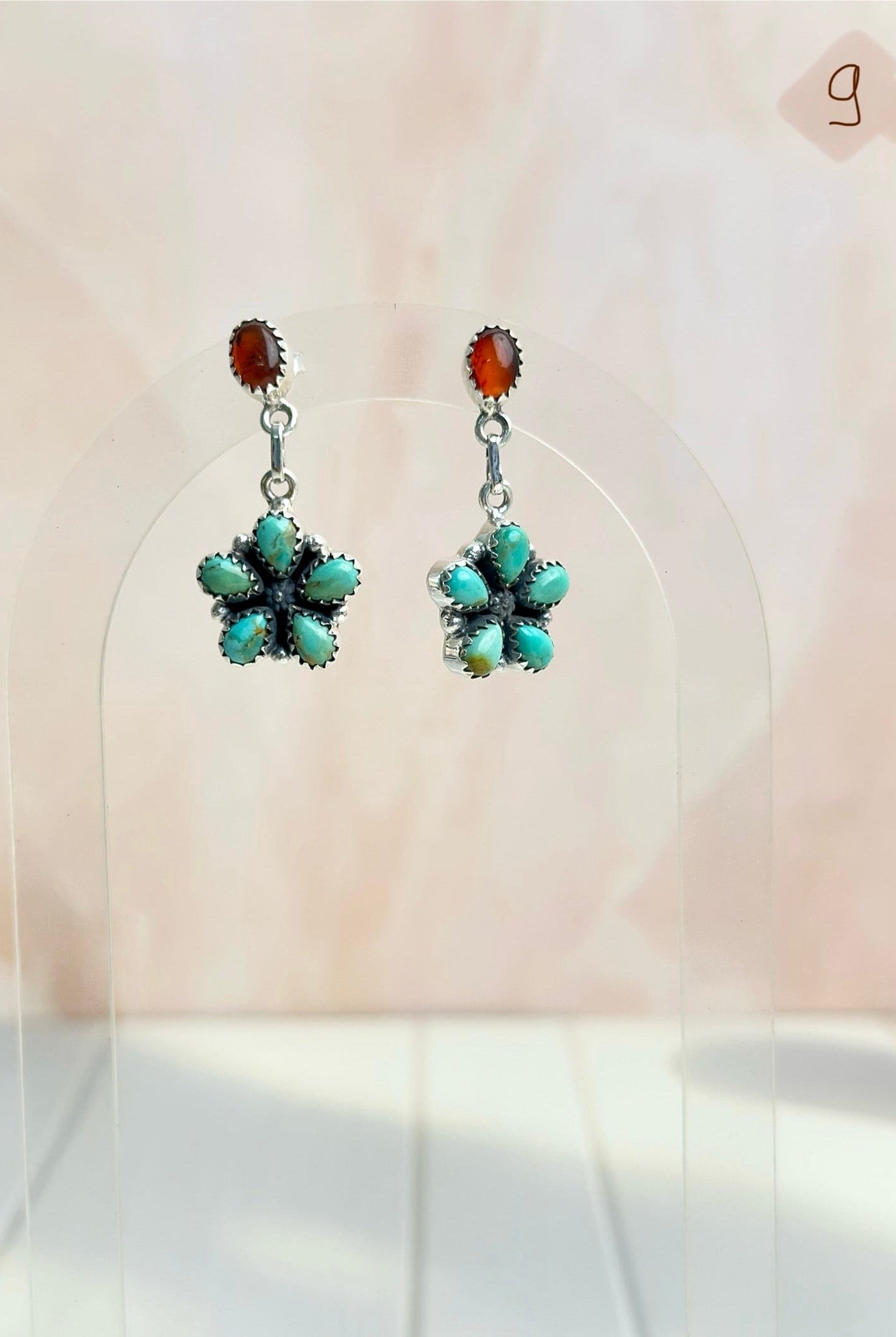 Amber, Turquoise & Crystal Boho Earrings-Earrings-Krush Kandy, Women's Online Fashion Boutique Located in Phoenix, Arizona (Scottsdale Area)