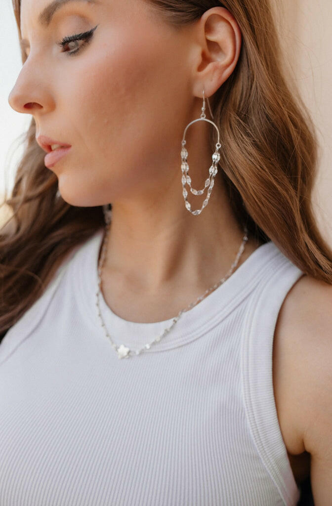 Solid Sterling Chain Earrings-Earrings-Krush Kandy, Women's Online Fashion Boutique Located in Phoenix, Arizona (Scottsdale Area)