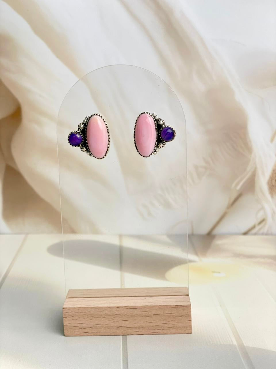 Pink Conch & Berry Dahlia Earrings-Earrings-Krush Kandy, Women's Online Fashion Boutique Located in Phoenix, Arizona (Scottsdale Area)