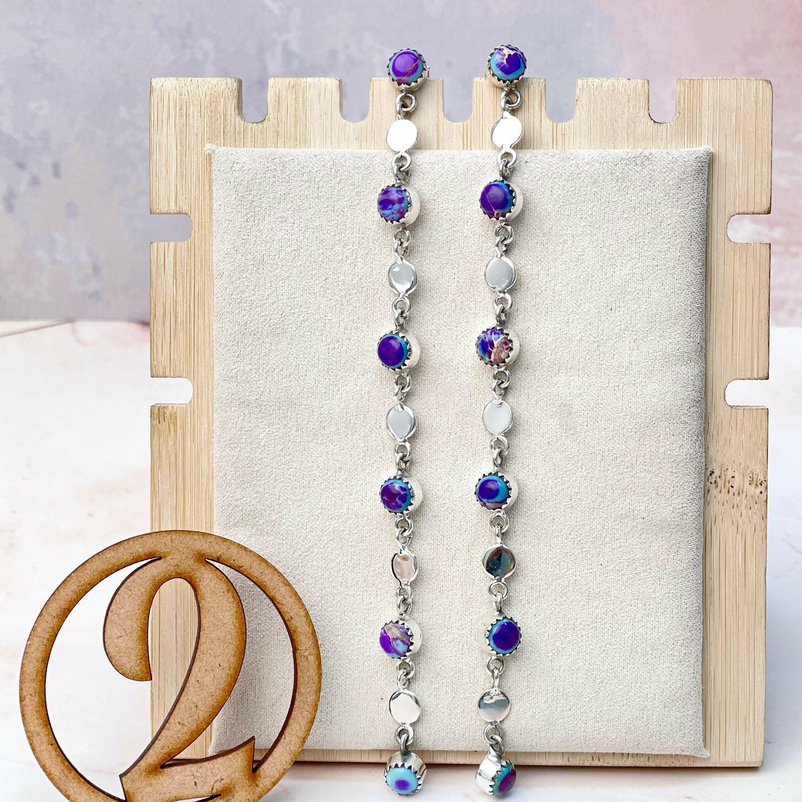 Desert Jasper Long Earrings-Earrings-Krush Kandy, Women's Online Fashion Boutique Located in Phoenix, Arizona (Scottsdale Area)