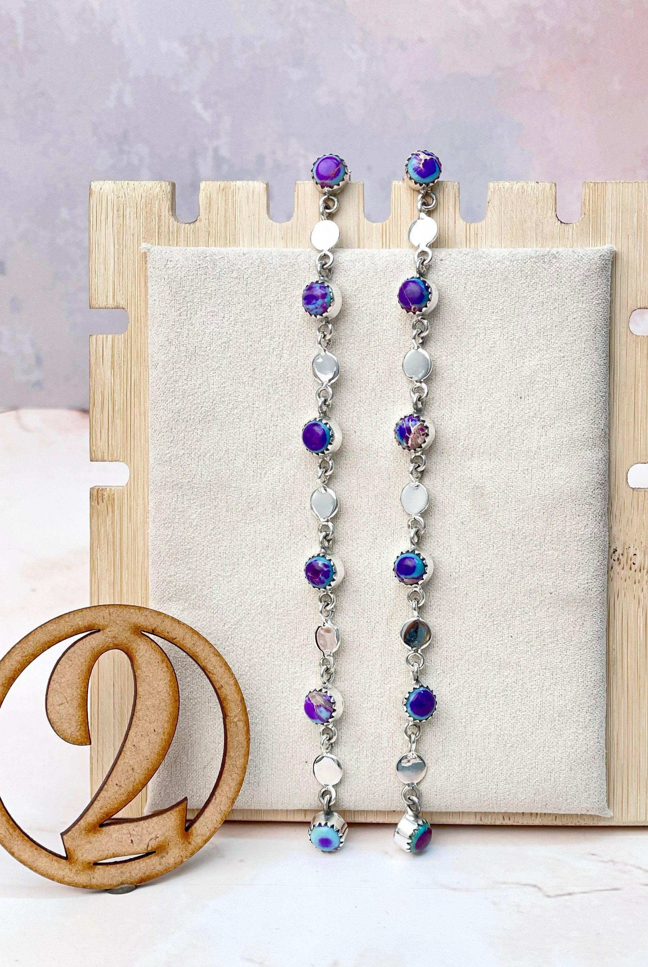 Desert Jasper Long Earrings-Earrings-Krush Kandy, Women's Online Fashion Boutique Located in Phoenix, Arizona (Scottsdale Area)