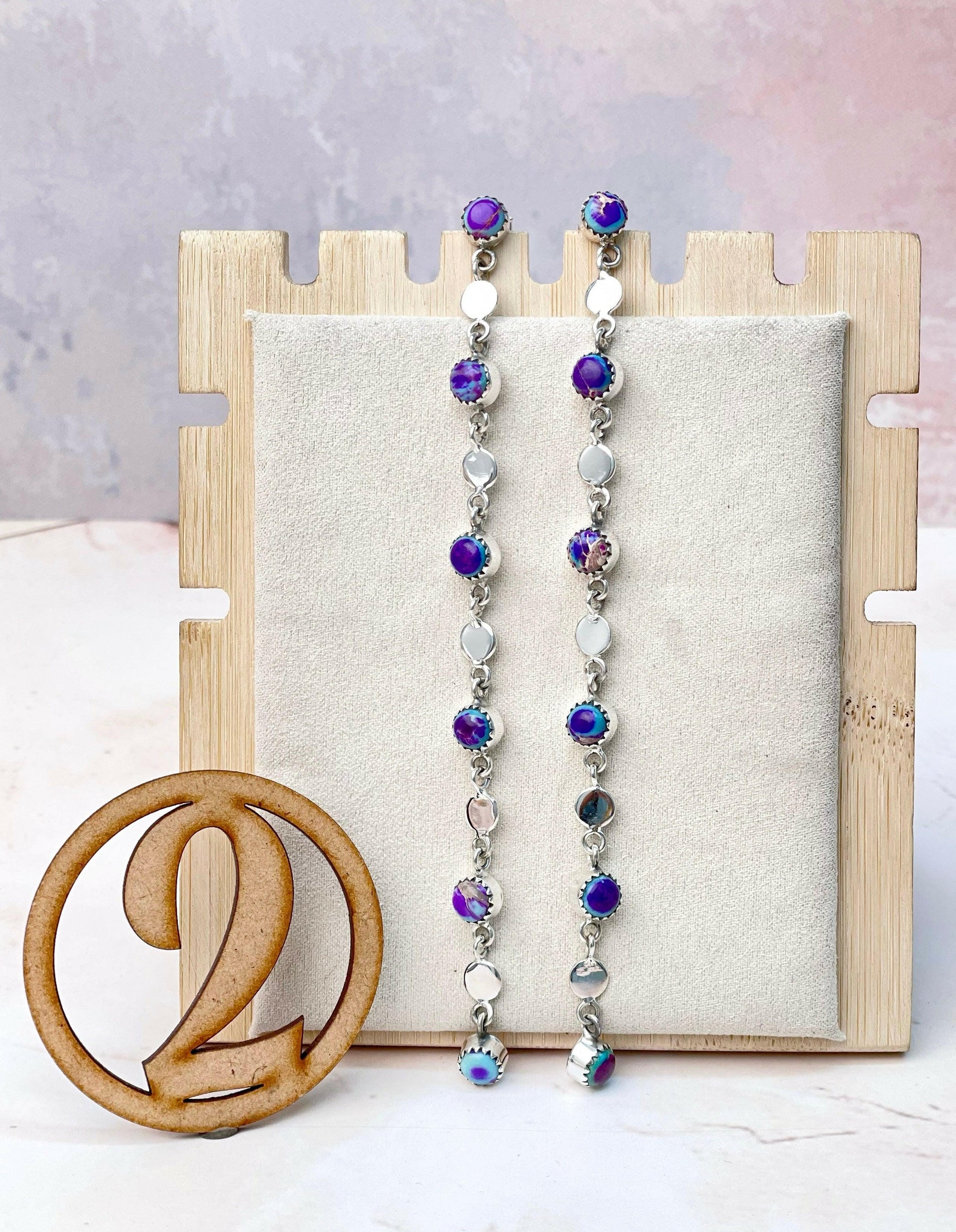 Desert Jasper Long Earrings-Earrings-Krush Kandy, Women's Online Fashion Boutique Located in Phoenix, Arizona (Scottsdale Area)