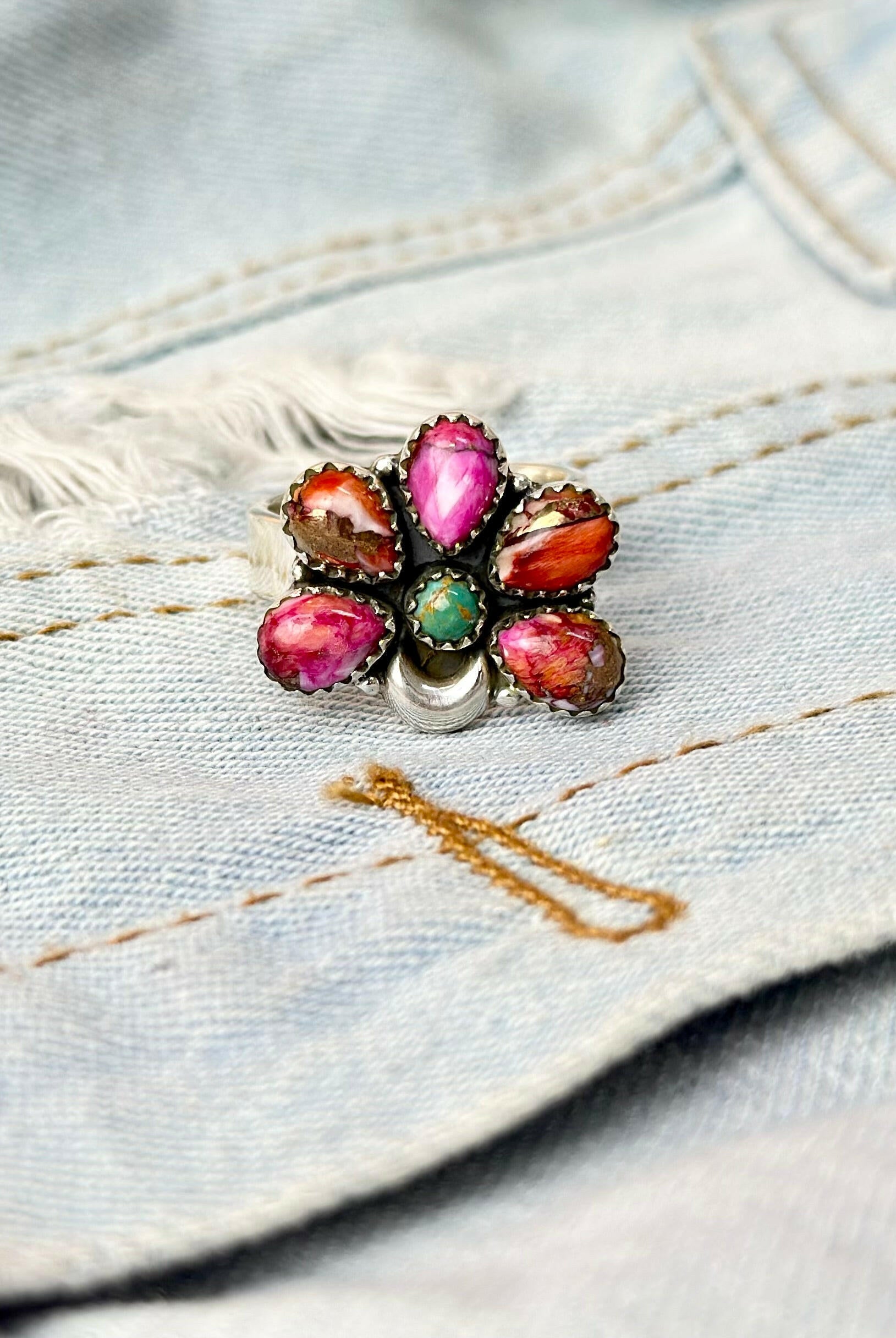 Starburst Wild West Half Daisy Ring-Rings-Krush Kandy, Women's Online Fashion Boutique Located in Phoenix, Arizona (Scottsdale Area)