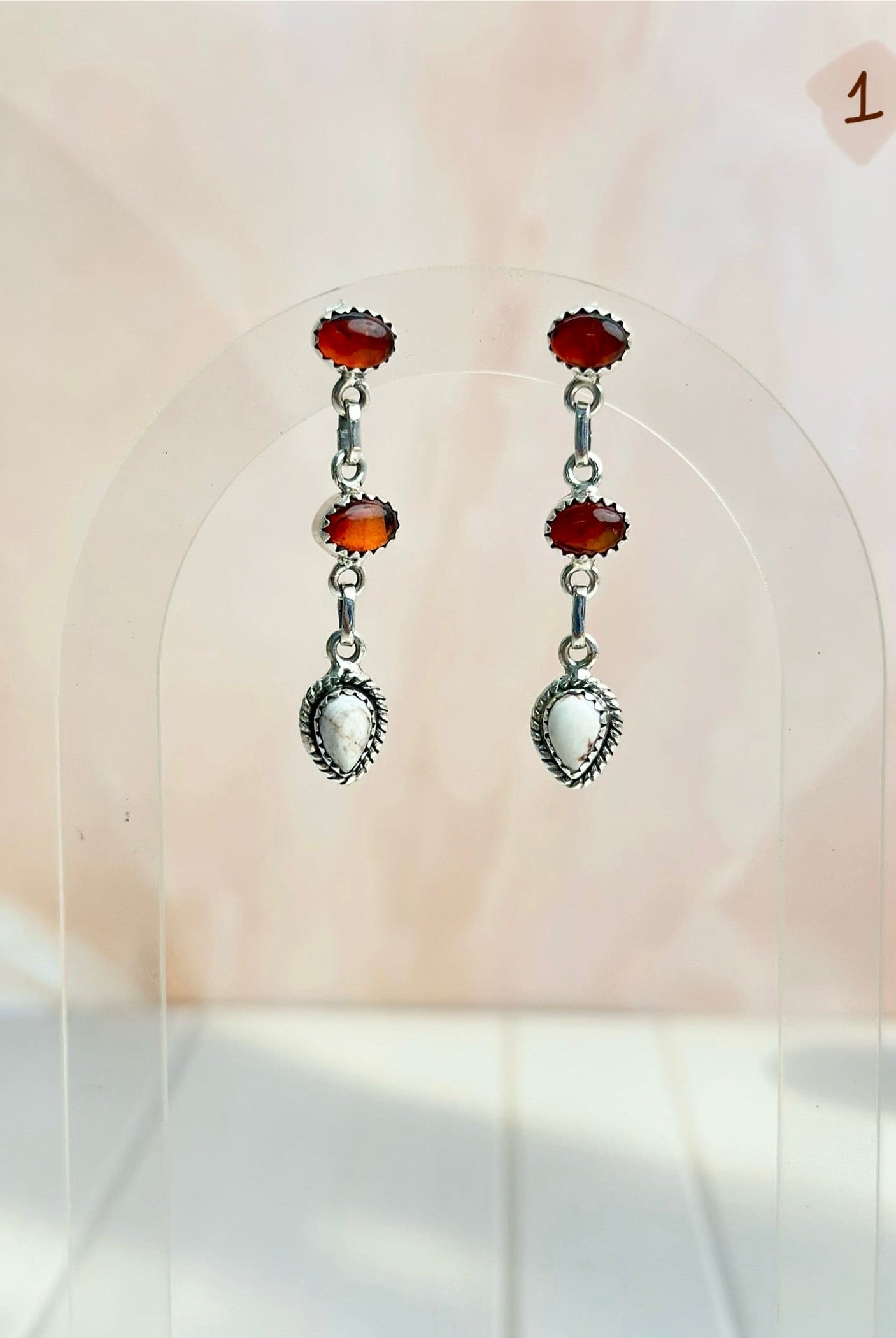 Amber, Turquoise & Crystals Mixed Earrings-Earrings-Krush Kandy, Women's Online Fashion Boutique Located in Phoenix, Arizona (Scottsdale Area)