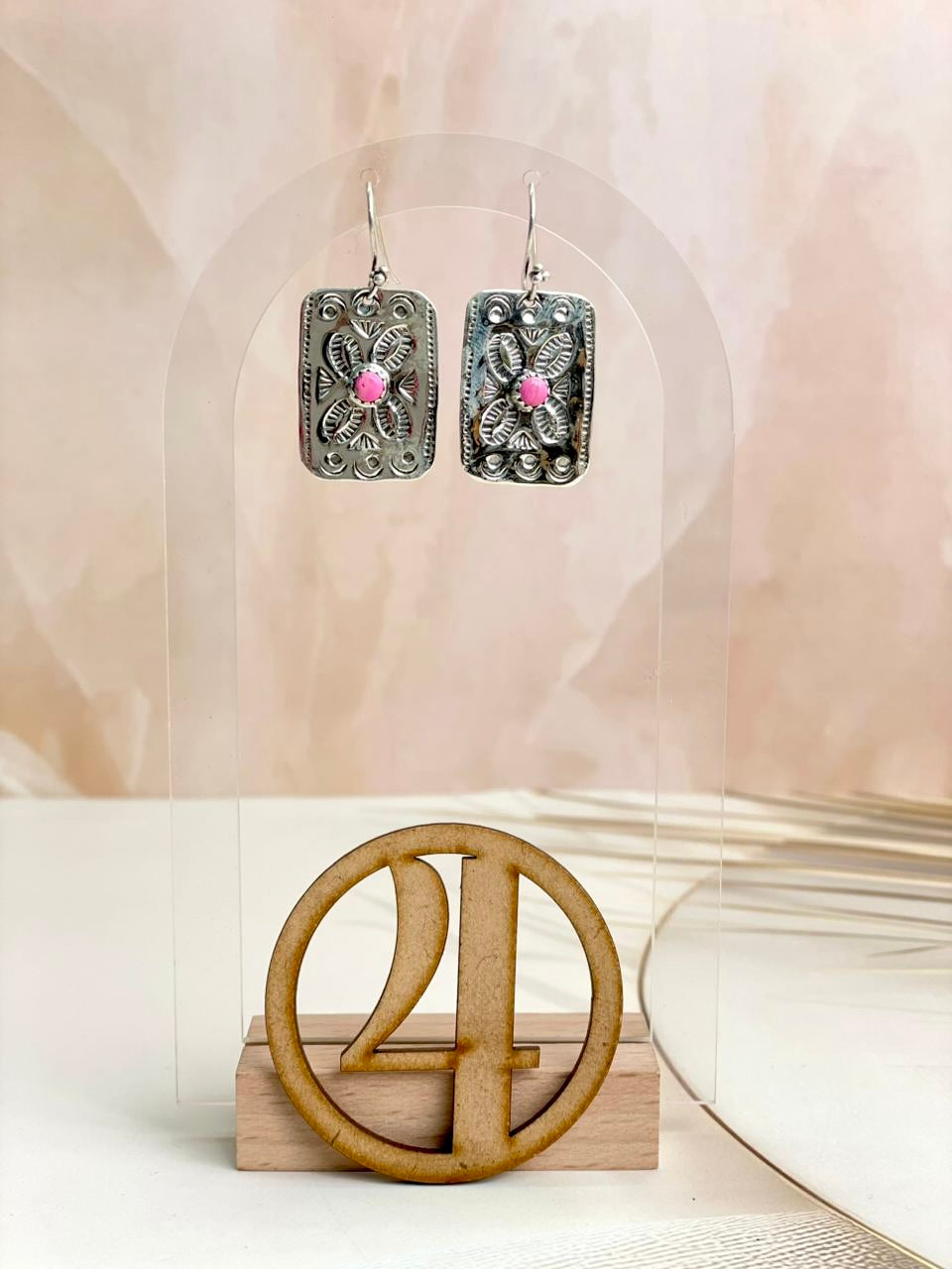 Western Glam Stamped Sterling Single Stone Earrings-Earrings-Krush Kandy, Women's Online Fashion Boutique Located in Phoenix, Arizona (Scottsdale Area)