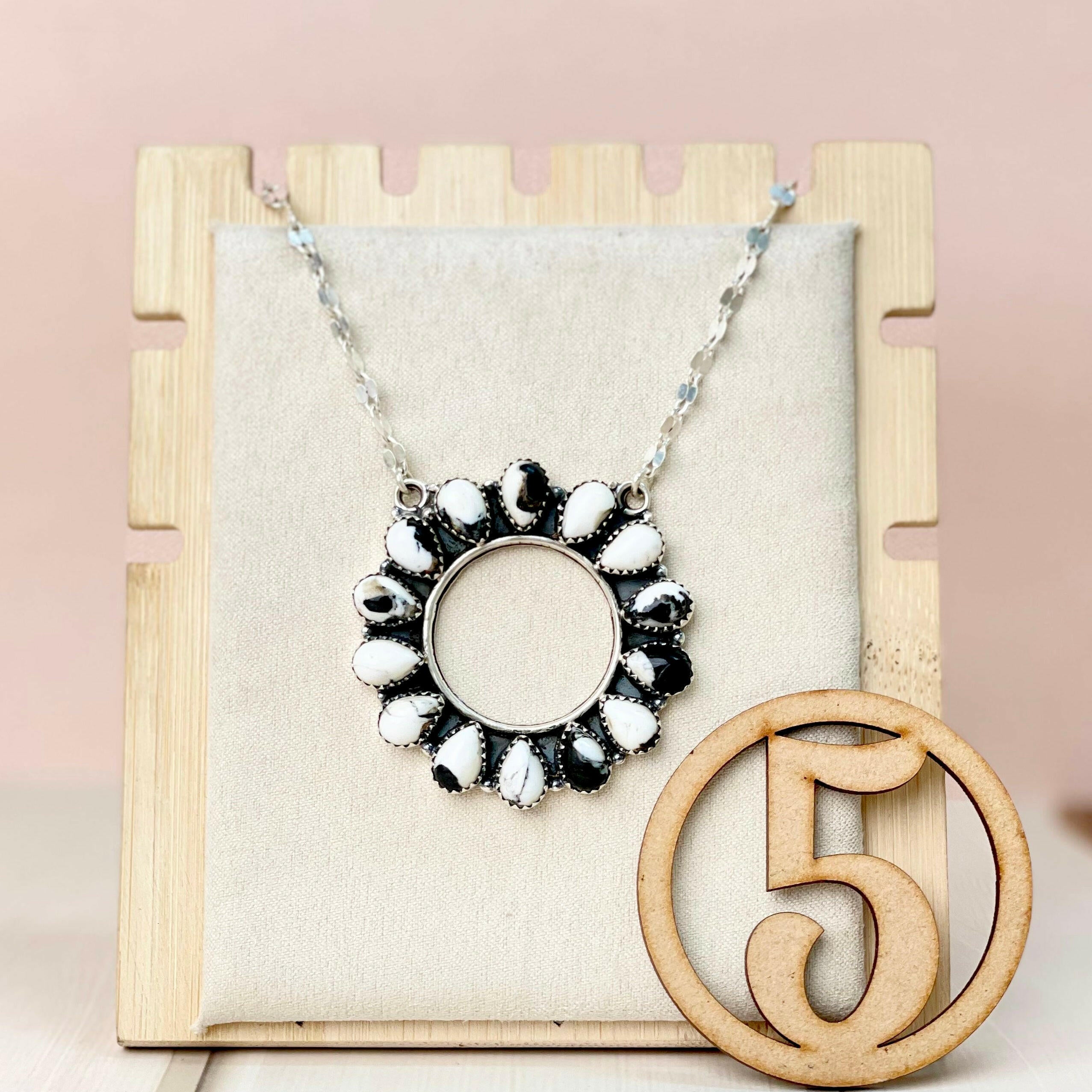 Canyon Dreams Halo Multistone Necklace-Necklaces-Krush Kandy, Women's Online Fashion Boutique Located in Phoenix, Arizona (Scottsdale Area)