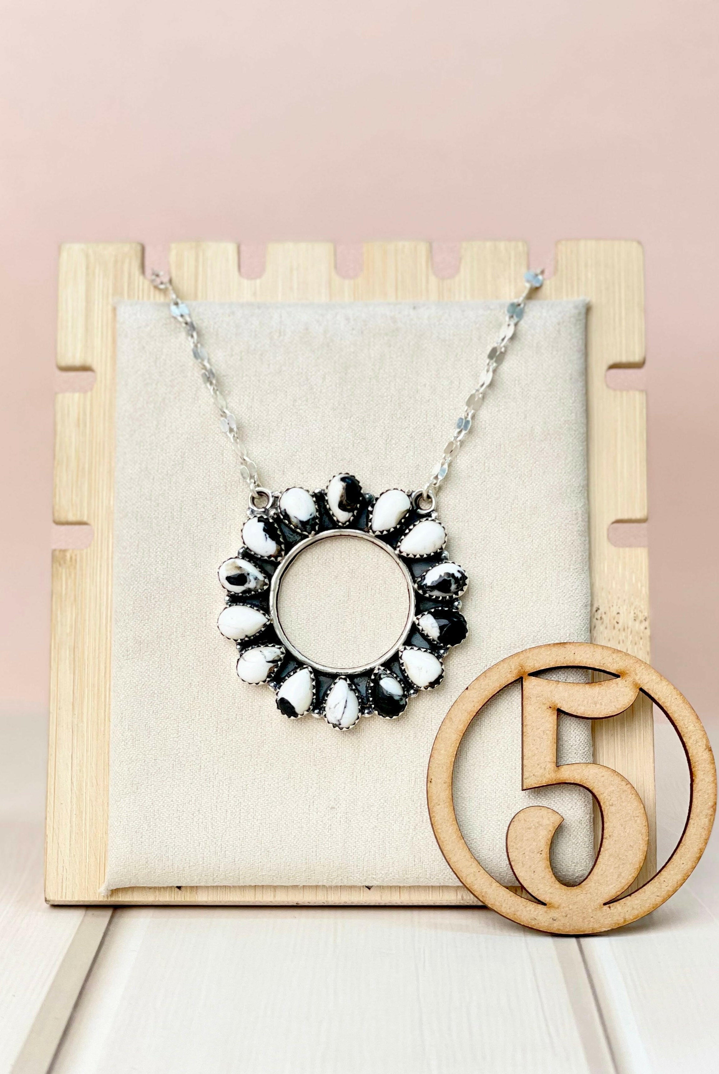 Canyon Dreams Halo Multistone Necklace-Necklaces-Krush Kandy, Women's Online Fashion Boutique Located in Phoenix, Arizona (Scottsdale Area)